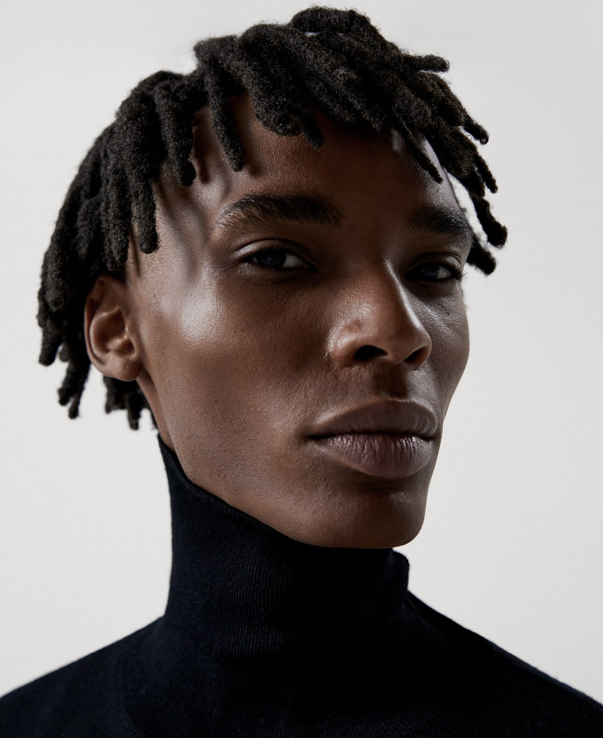 Men Jersey | Black Merino Wool Turtleneck Mens Sweater by Spanish designer Adolfo Dominguez