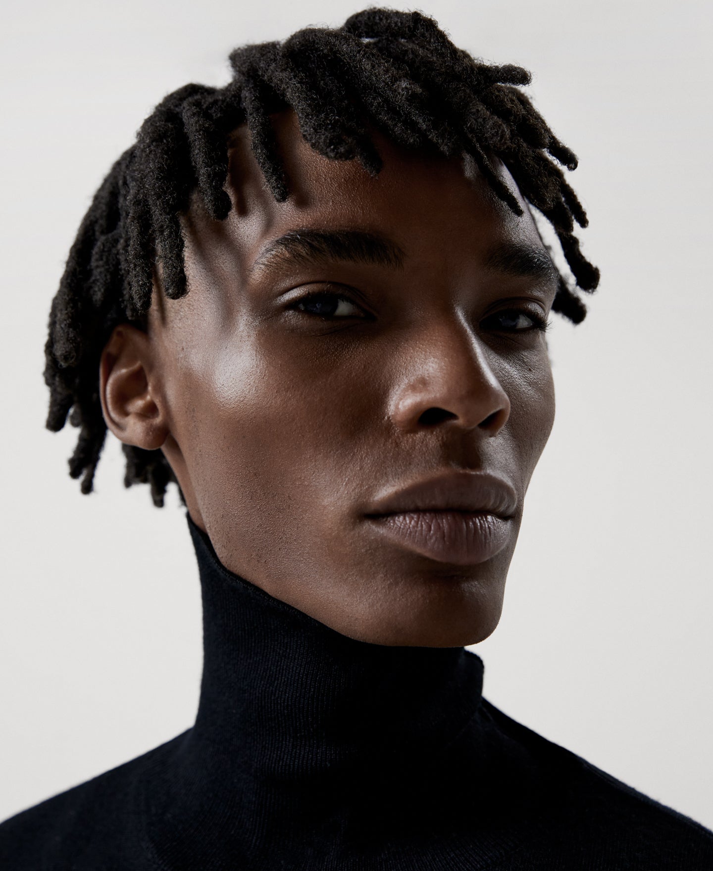 Men Jersey | Black Merino Wool Turtleneck Mens Sweater by Spanish designer Adolfo Dominguez