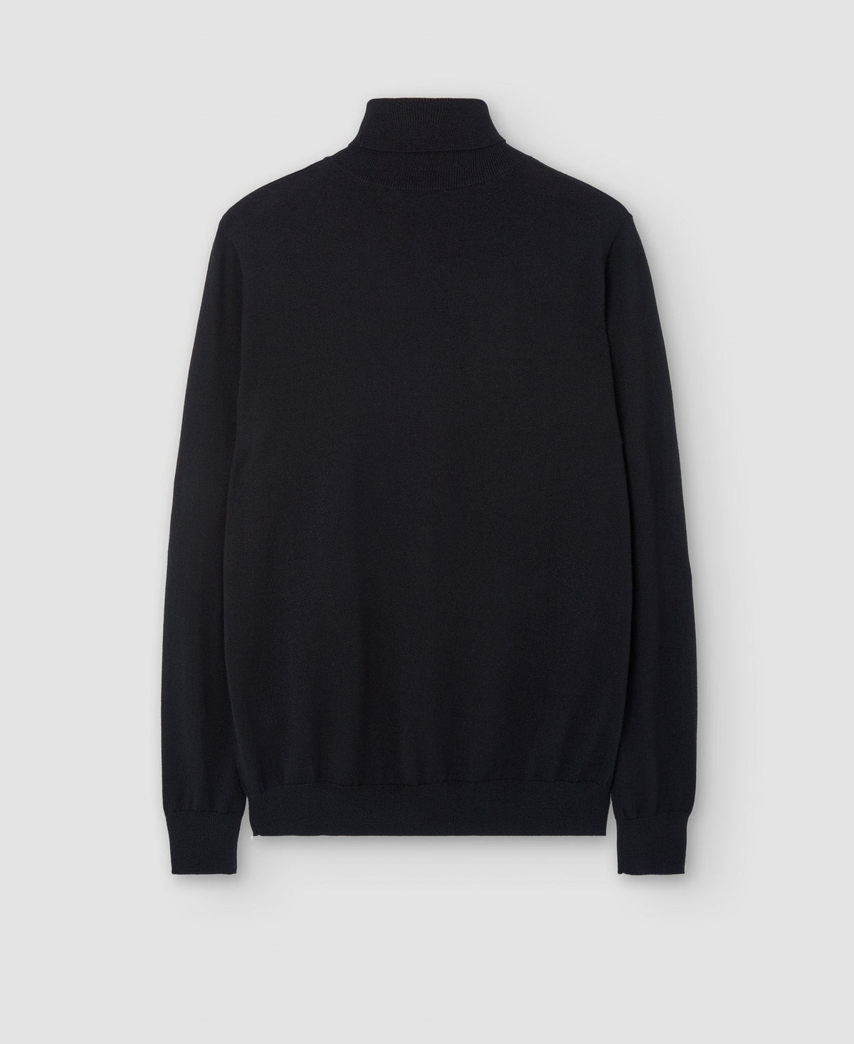 Men Jersey | Black Merino Wool Turtleneck Mens Sweater by Spanish designer Adolfo Dominguez