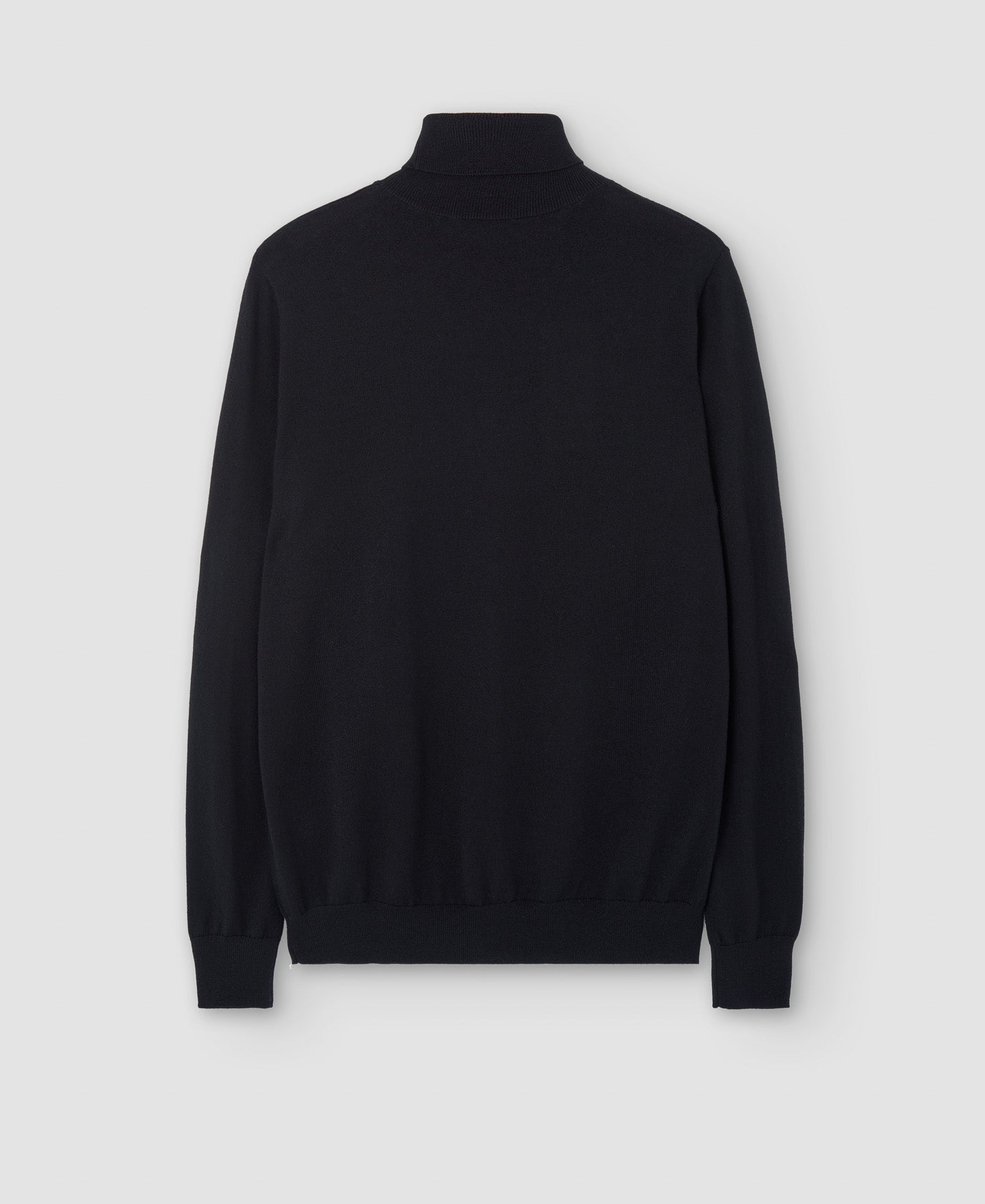 Men Jersey | Black Merino Wool Turtleneck Mens Sweater by Spanish designer Adolfo Dominguez