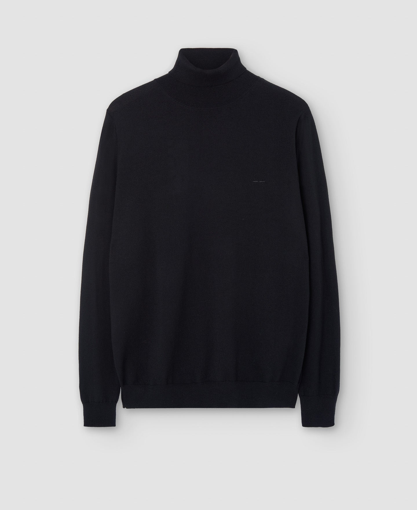 Men Jersey | Black Merino Wool Turtleneck Mens Sweater by Spanish designer Adolfo Dominguez