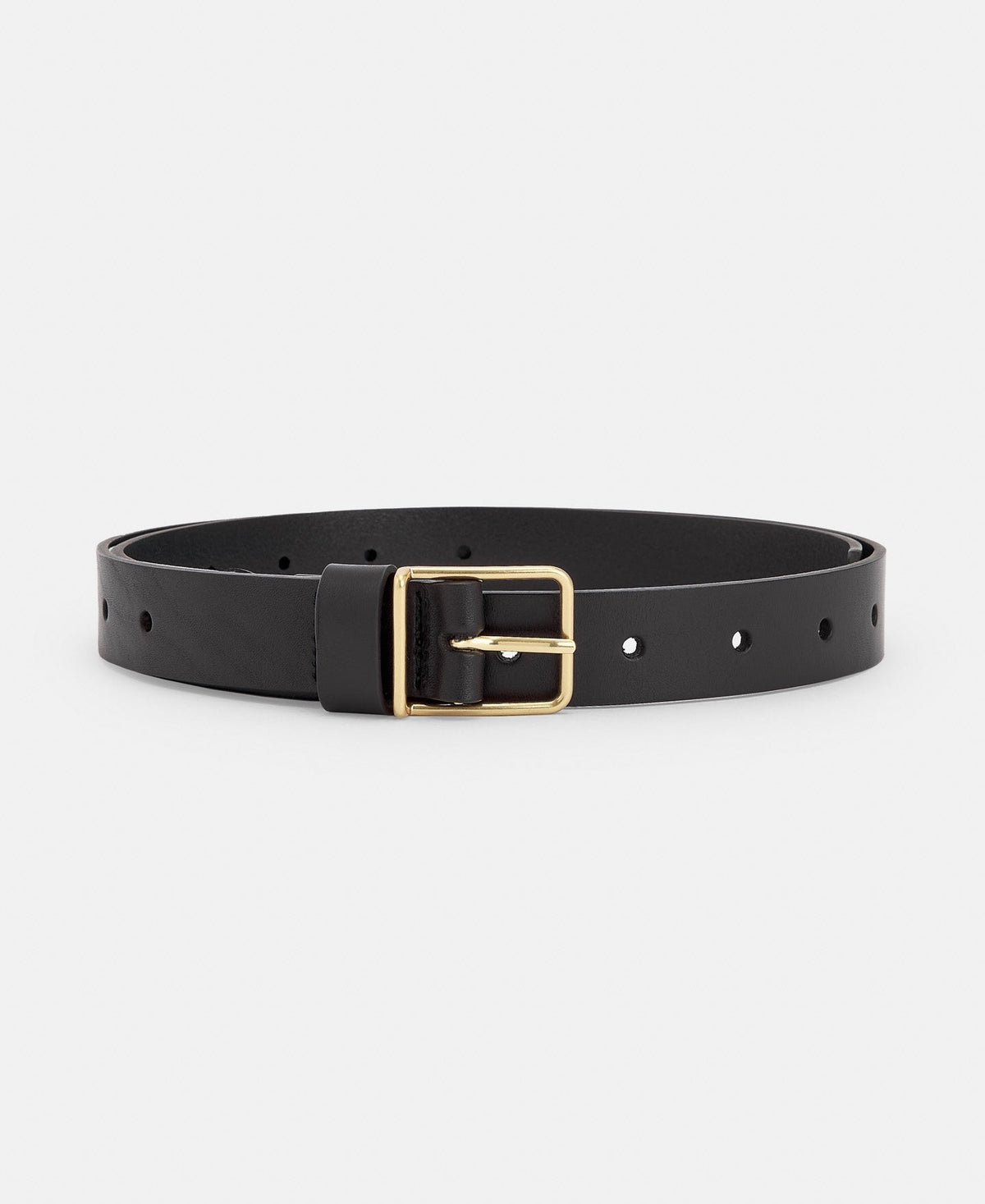 Women Belt | Black Metal Buckle Belt In Leather by Spanish designer Adolfo Dominguez