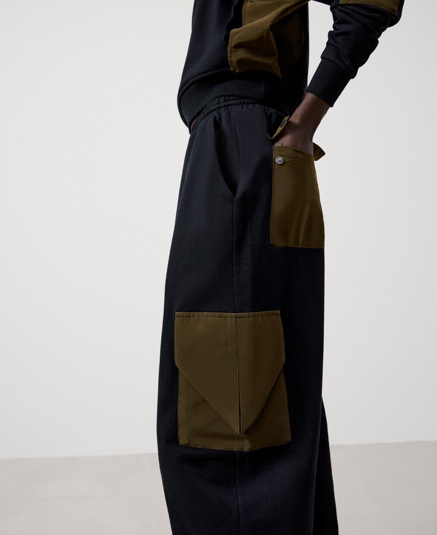 Women Trousers | Black Plush Jogger Trousers by Spanish designer Adolfo Dominguez
