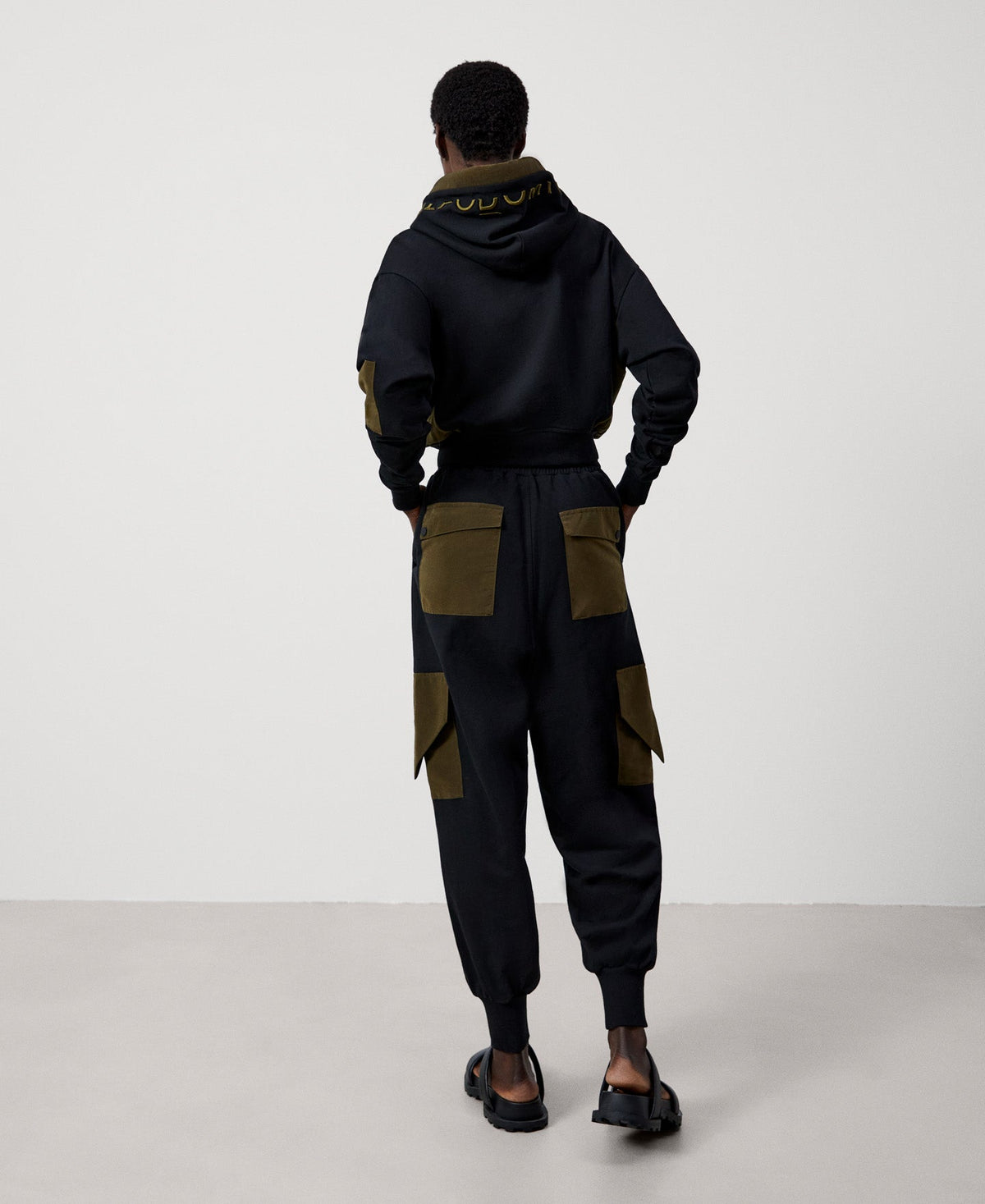 Women Trousers | Black Plush Jogger Trousers by Spanish designer Adolfo Dominguez