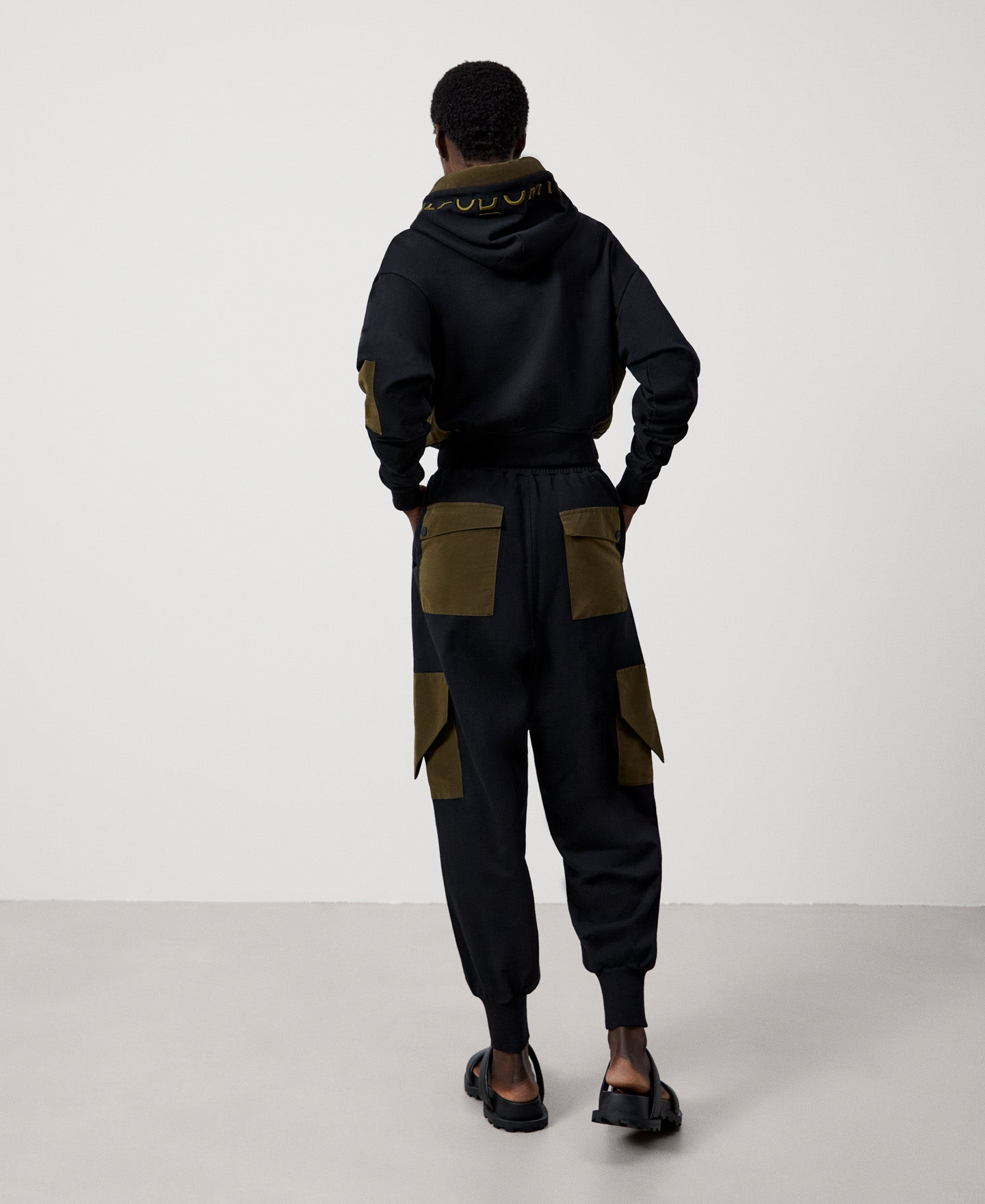 Women Trousers | Black Plush Jogger Trousers by Spanish designer Adolfo Dominguez