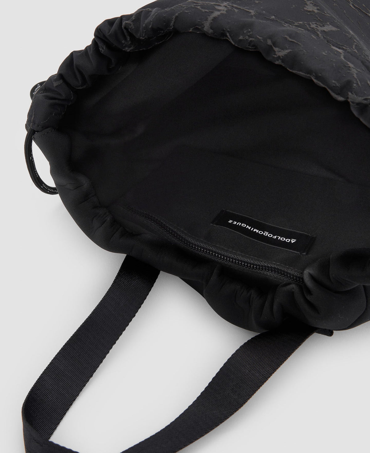 Men Bags | Black Print Crackle Print Backpack by Spanish designer Adolfo Dominguez