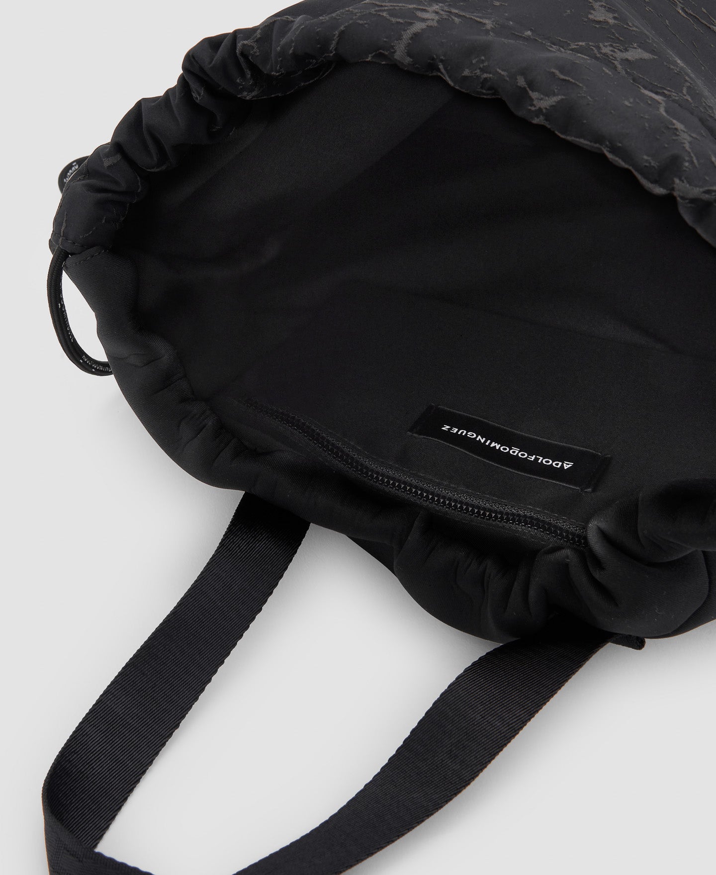 Men Bags | Black Print Crackle Print Backpack by Spanish designer Adolfo Dominguez