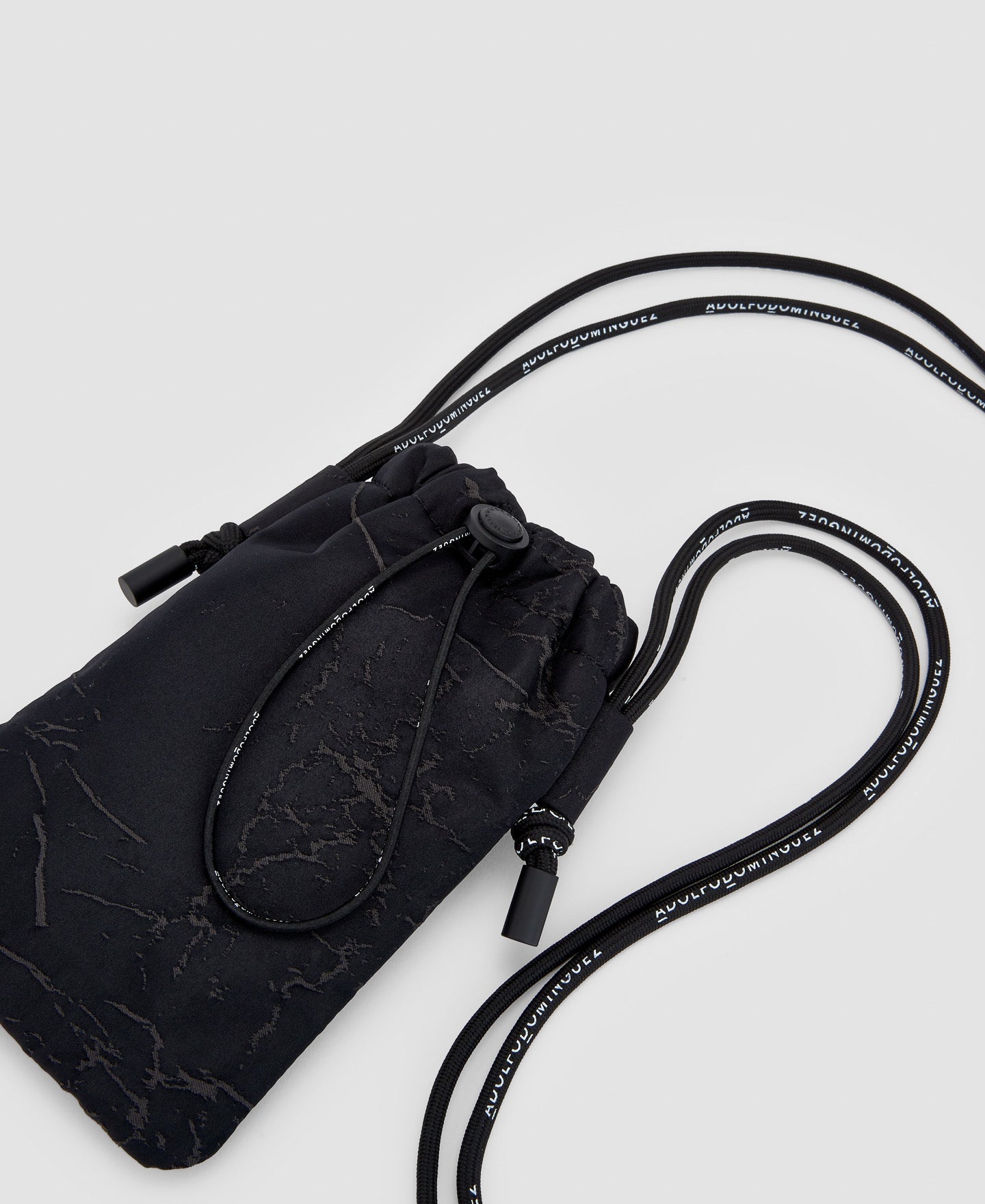 Men Bags | Black Print Crackle Print Mobile Phone Holder by Spanish designer Adolfo Dominguez