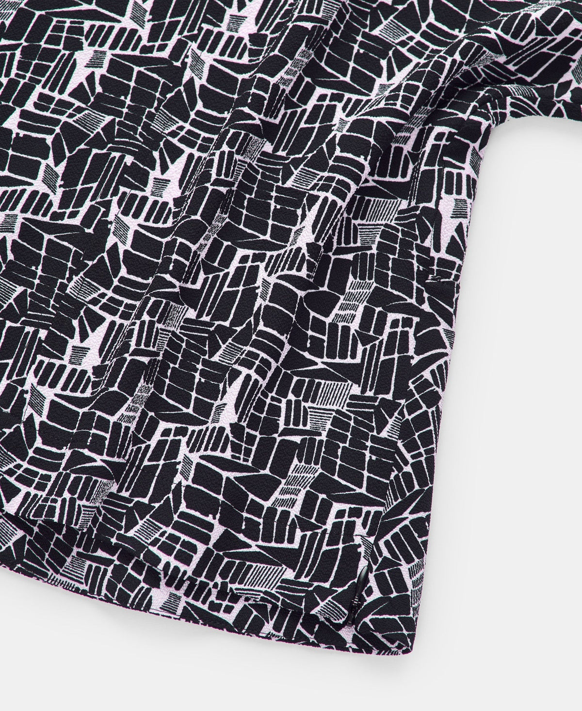Women Short Sleeved Shirt | Black Print V-Neck Printed Top by Spanish designer Adolfo Dominguez