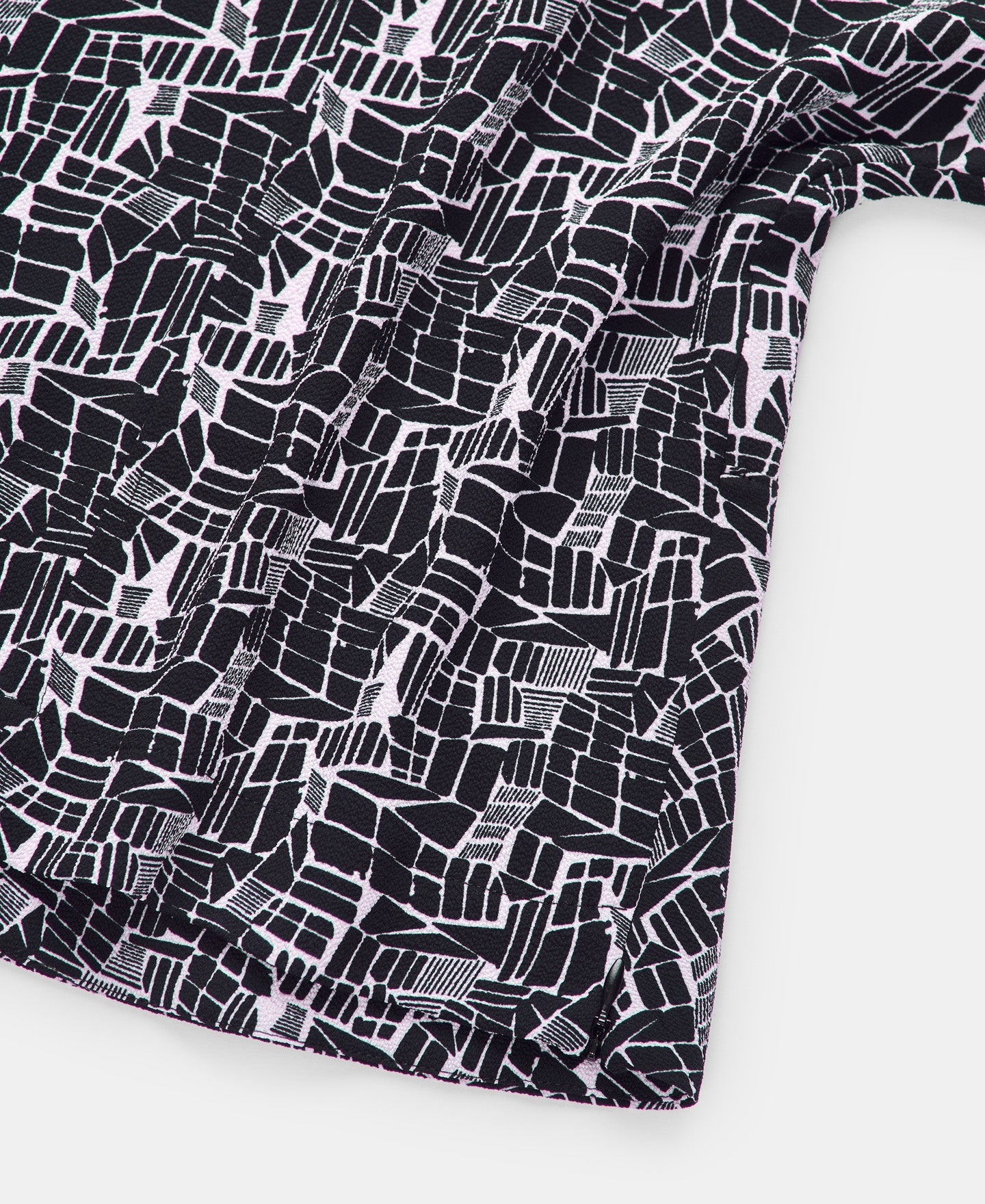 Women Short Sleeved Shirt | Black Print V-Neck Printed Top by Spanish designer Adolfo Dominguez