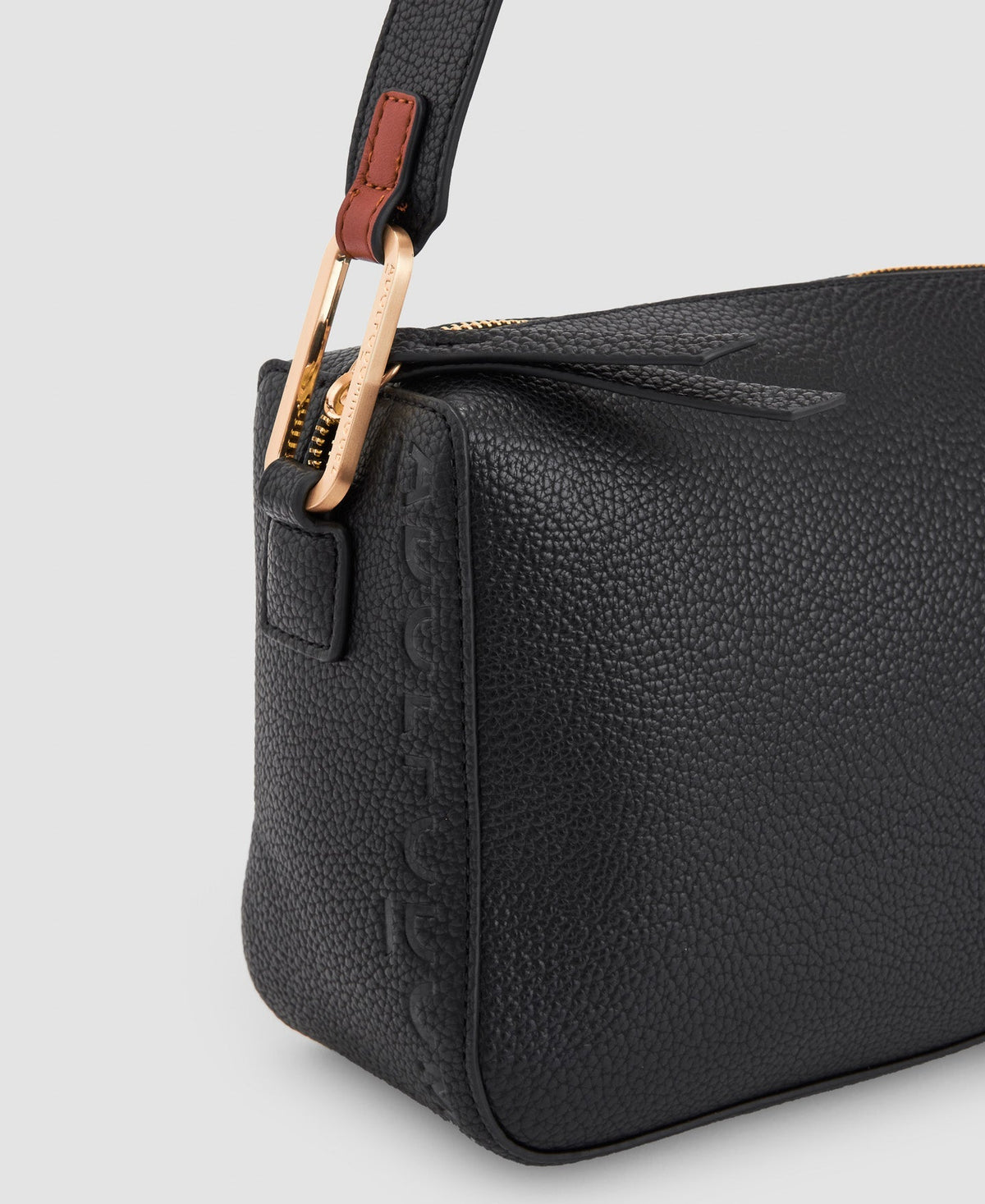 Women Bags | Black Recycled Material Shoulder Bag by Spanish designer Adolfo Dominguez
