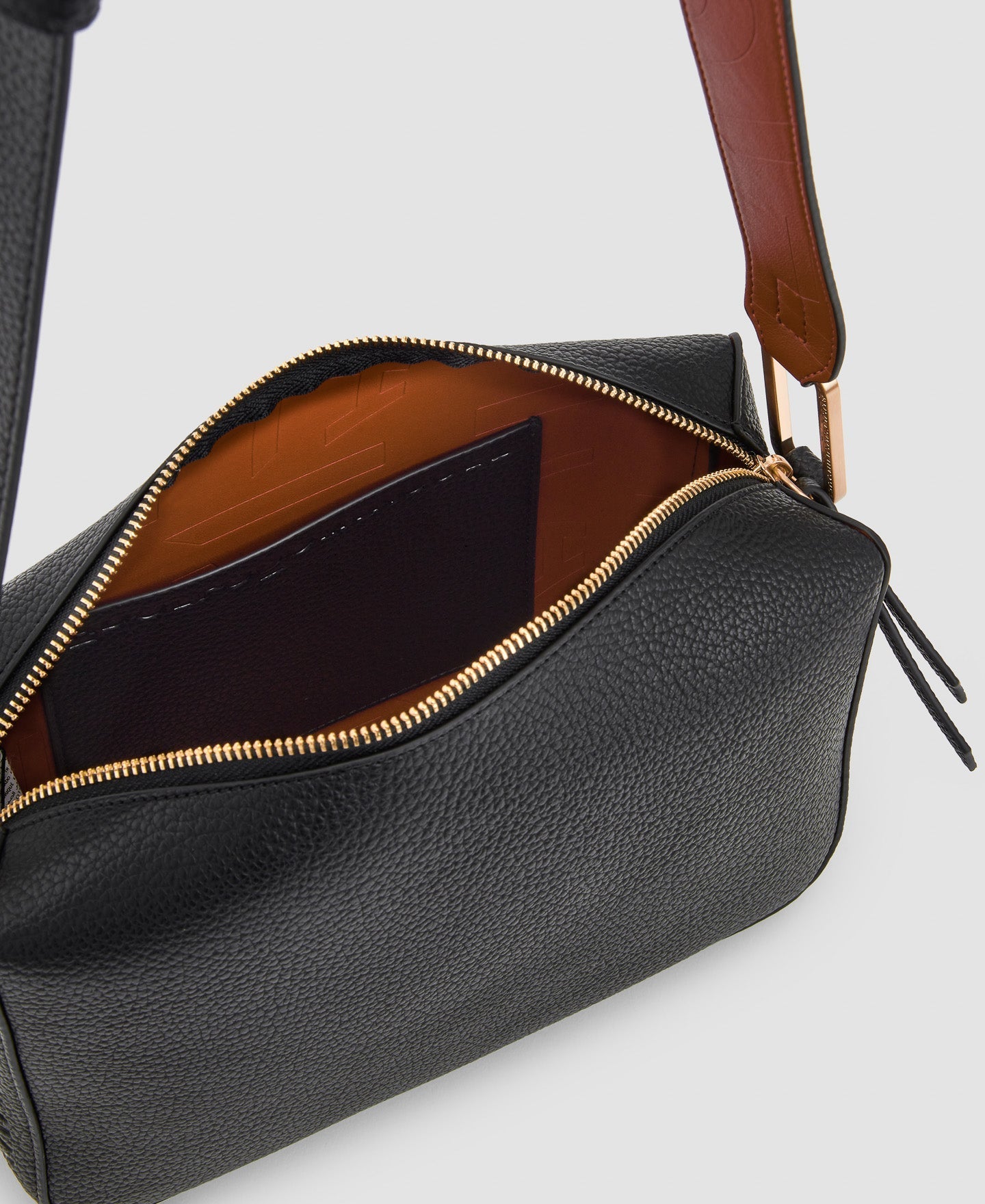 Women Bags | Black Recycled Material Shoulder Bag by Spanish designer Adolfo Dominguez
