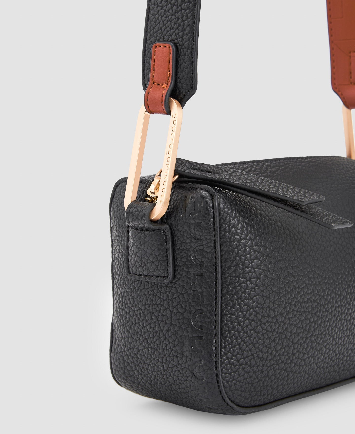 Women Bags | Black Recycled Materials Shoulder Bag by Spanish designer Adolfo Dominguez