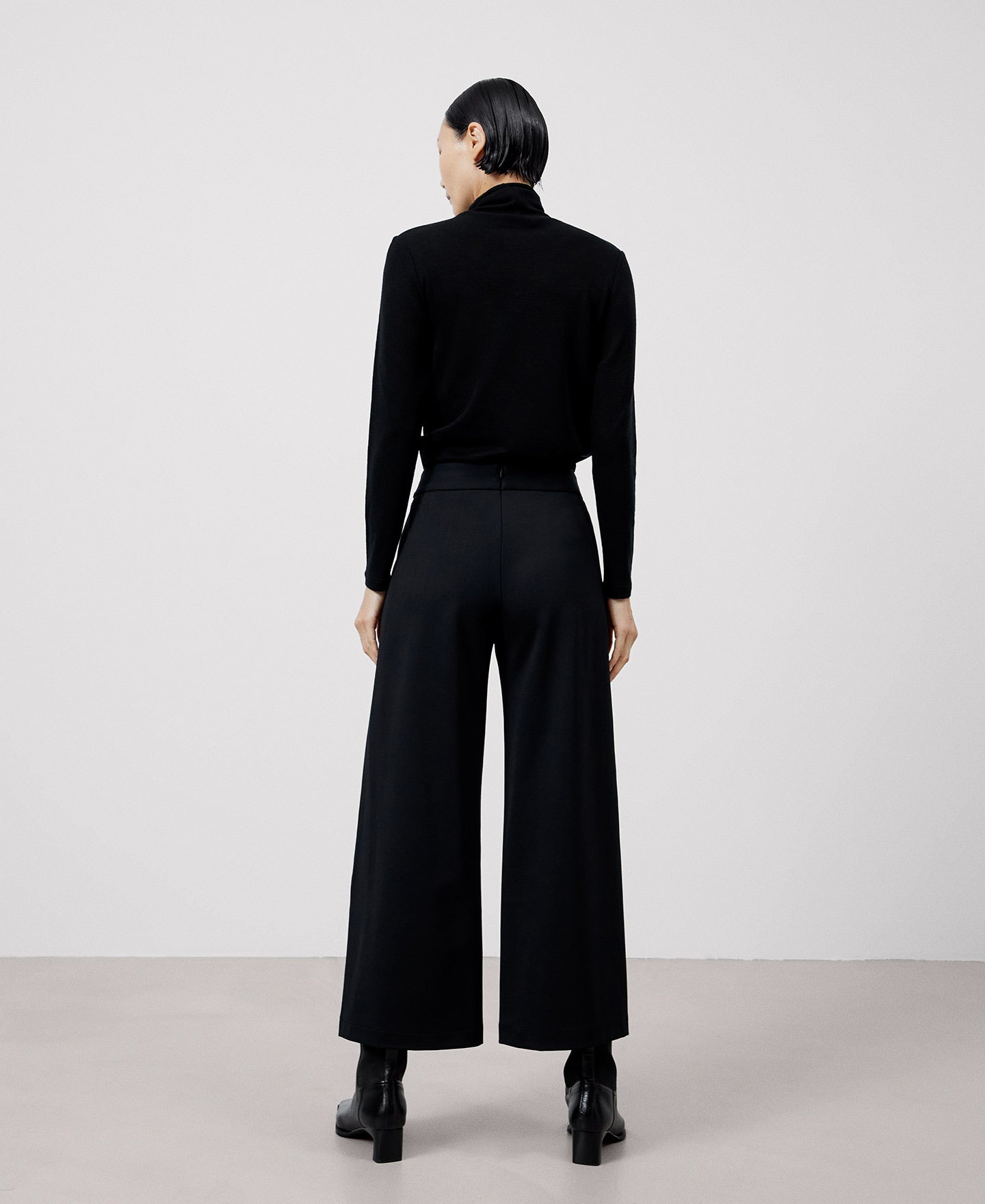 Women Trousers | Black Recycled Nylon Culotte Trousers by Spanish designer Adolfo Dominguez