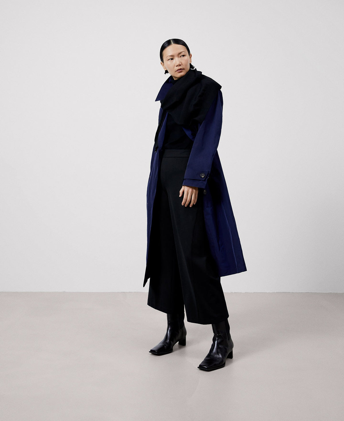 Women Trousers | Black Recycled Nylon Culotte Trousers by Spanish designer Adolfo Dominguez