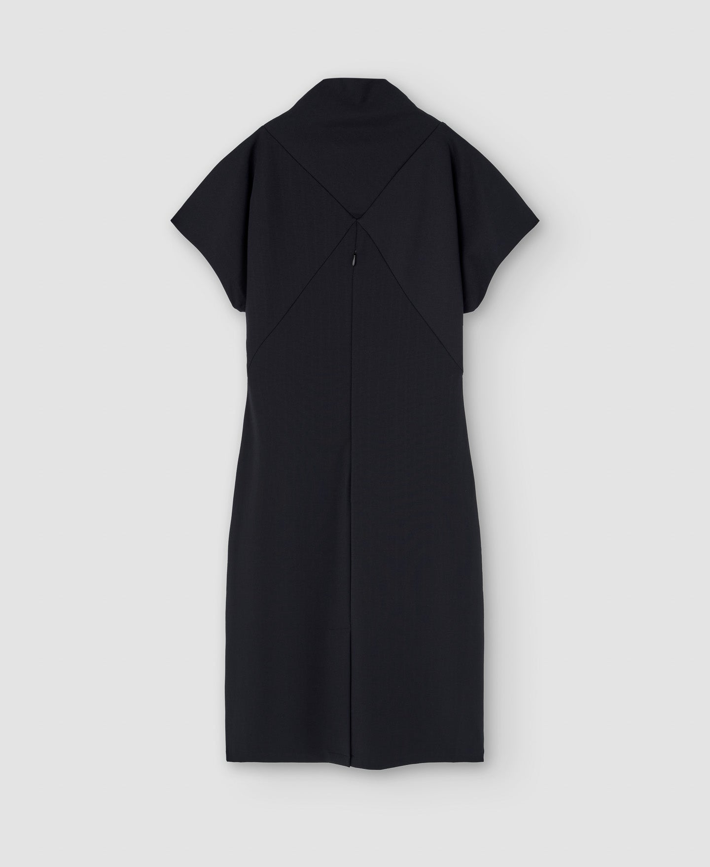 Women Dress | Black Recycled Nylon Draped Dress by Spanish designer Adolfo Dominguez