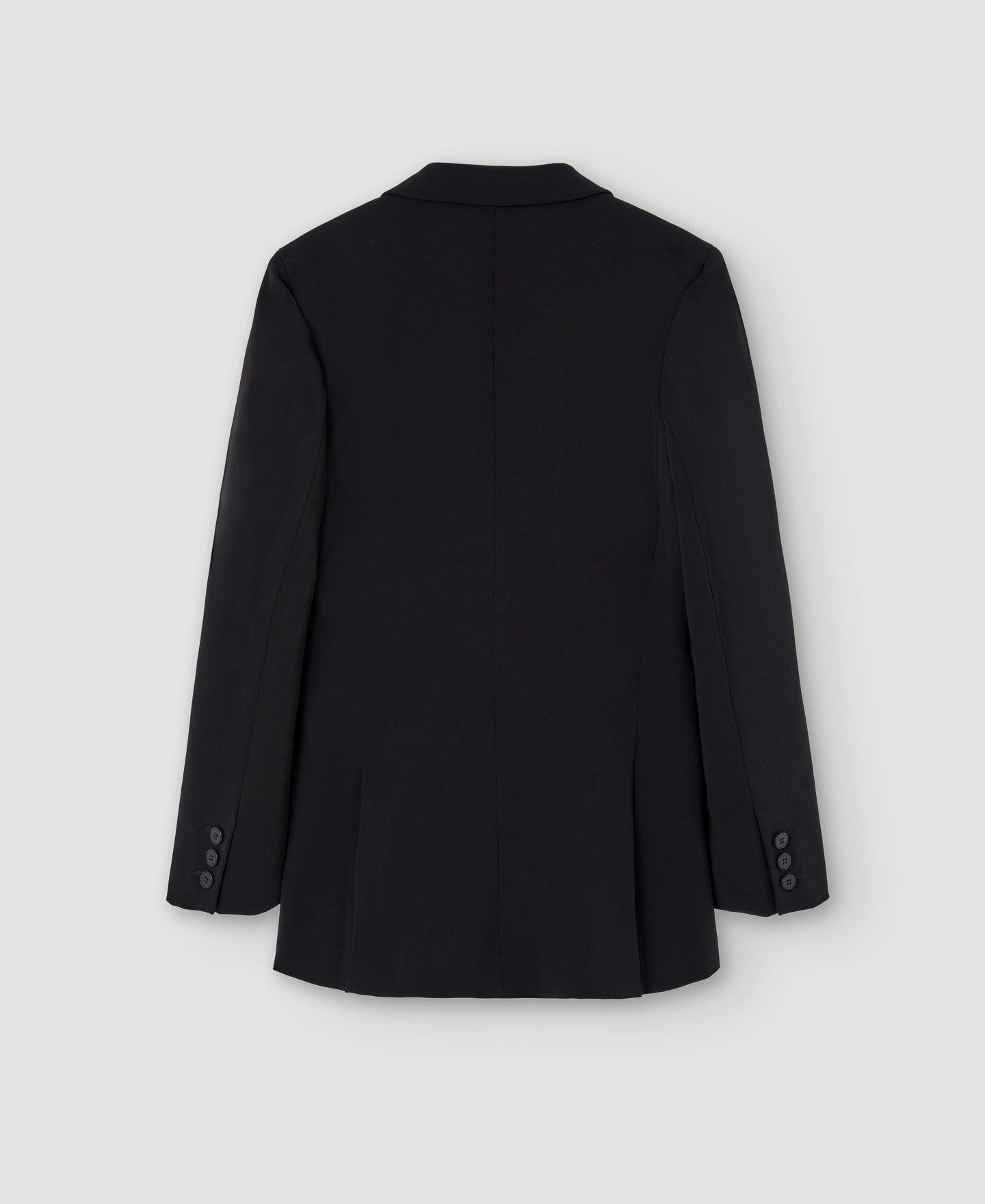 Women Structured Jacket | Black Recycled Polyester Fitted Blazer by Spanish designer Adolfo Dominguez