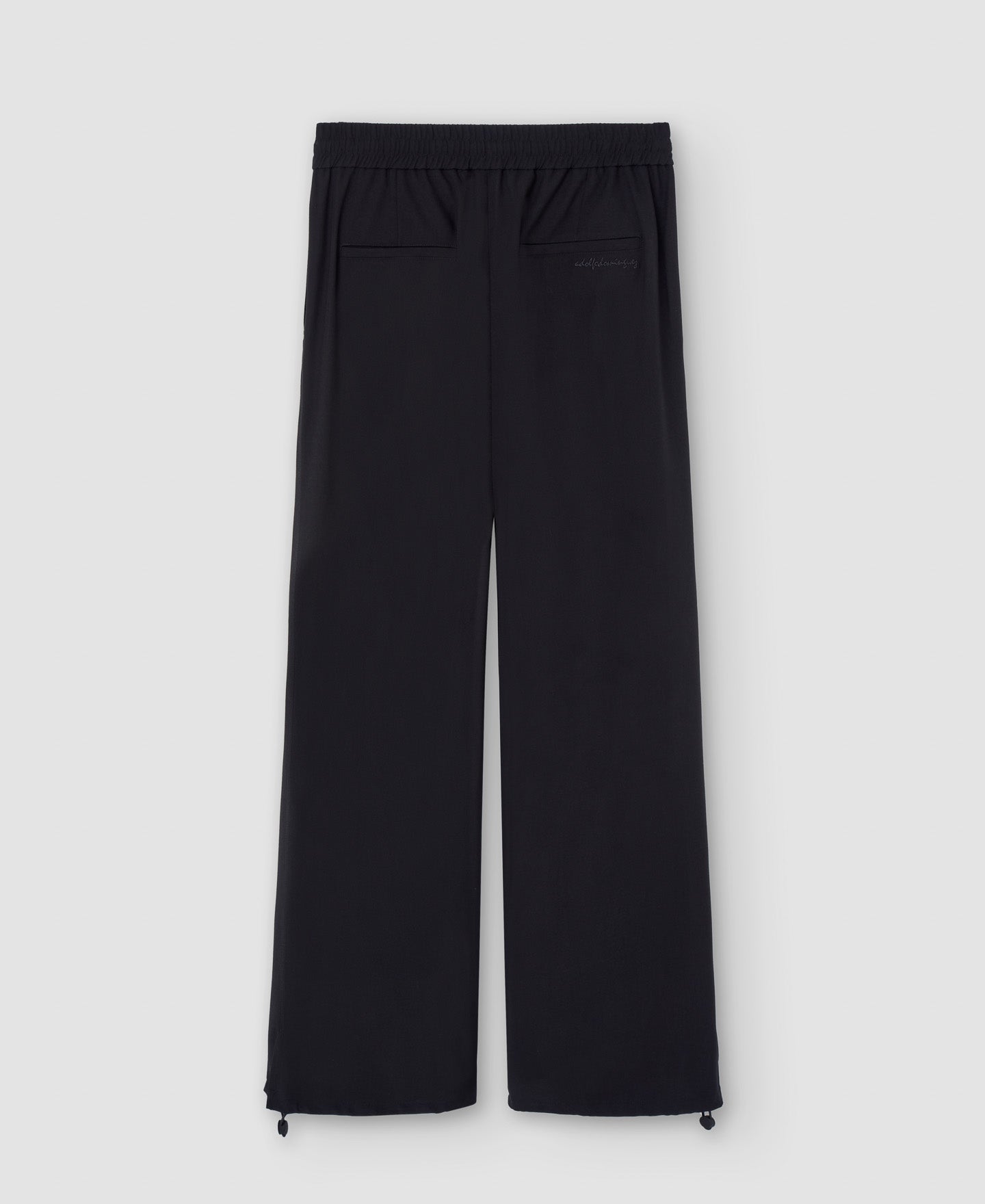 Women Trousers | Black Recycled Polyester Jogger Trousers by Spanish designer Adolfo Dominguez