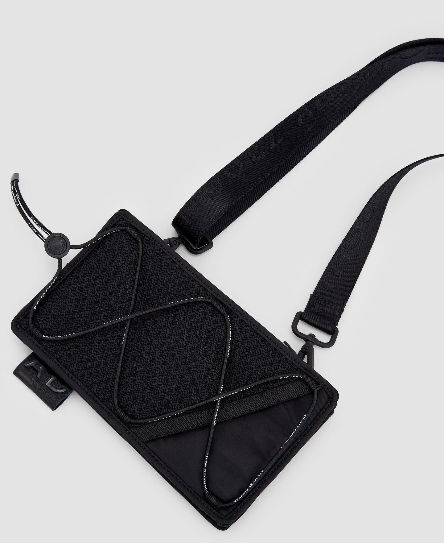 Men Bags | Black Recycled Polyester Mini Bag by Spanish designer Adolfo Dominguez