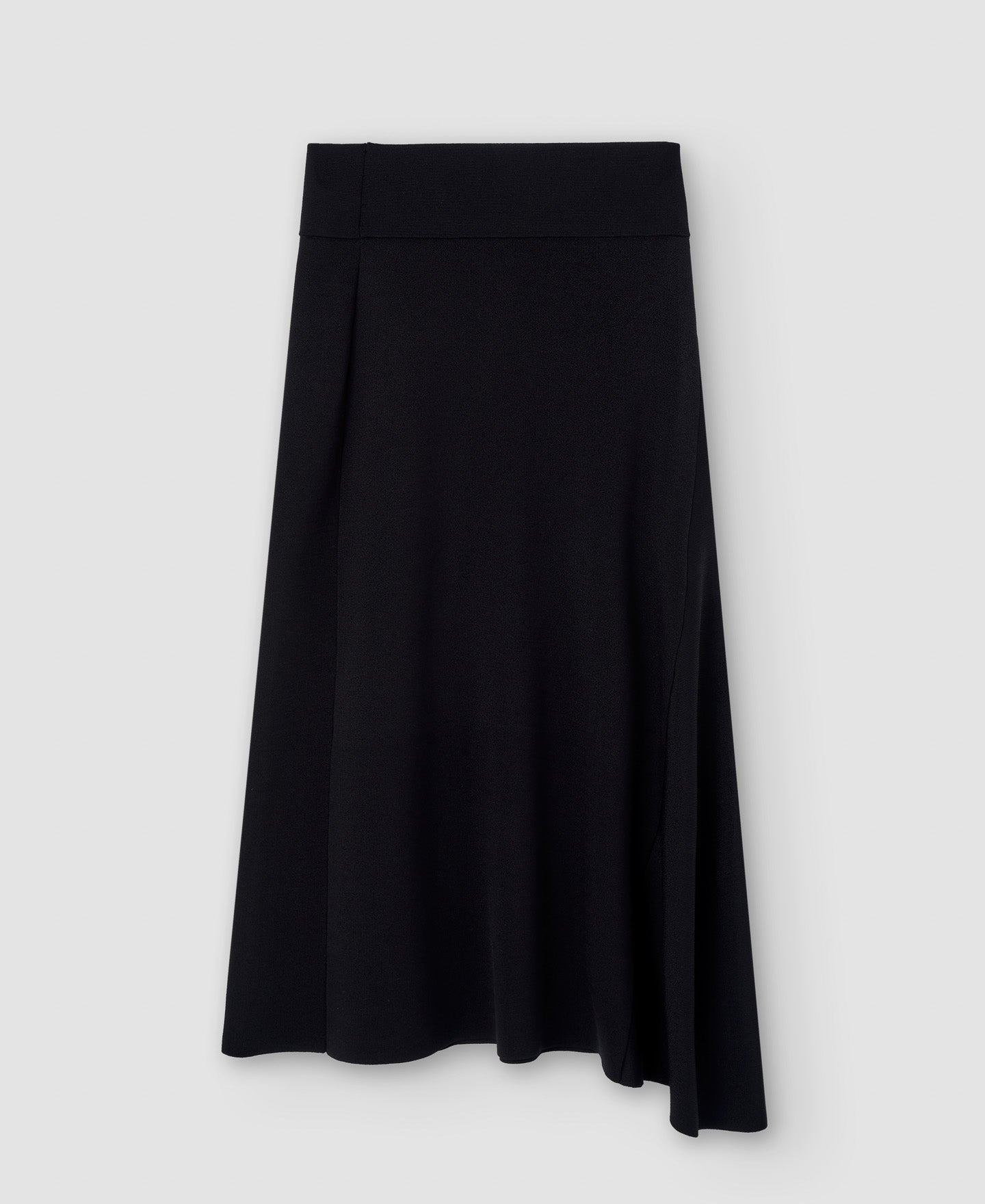 Women Skirt | Black Side Godet Knit Skirt by Spanish designer Adolfo Dominguez