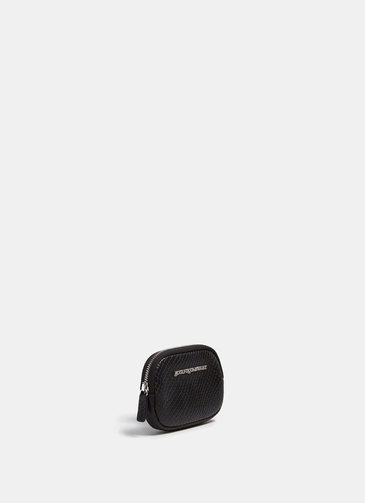 Women Wallet | Black Snake Embossed Leather Coin Purse by Spanish designer Adolfo Dominguez
