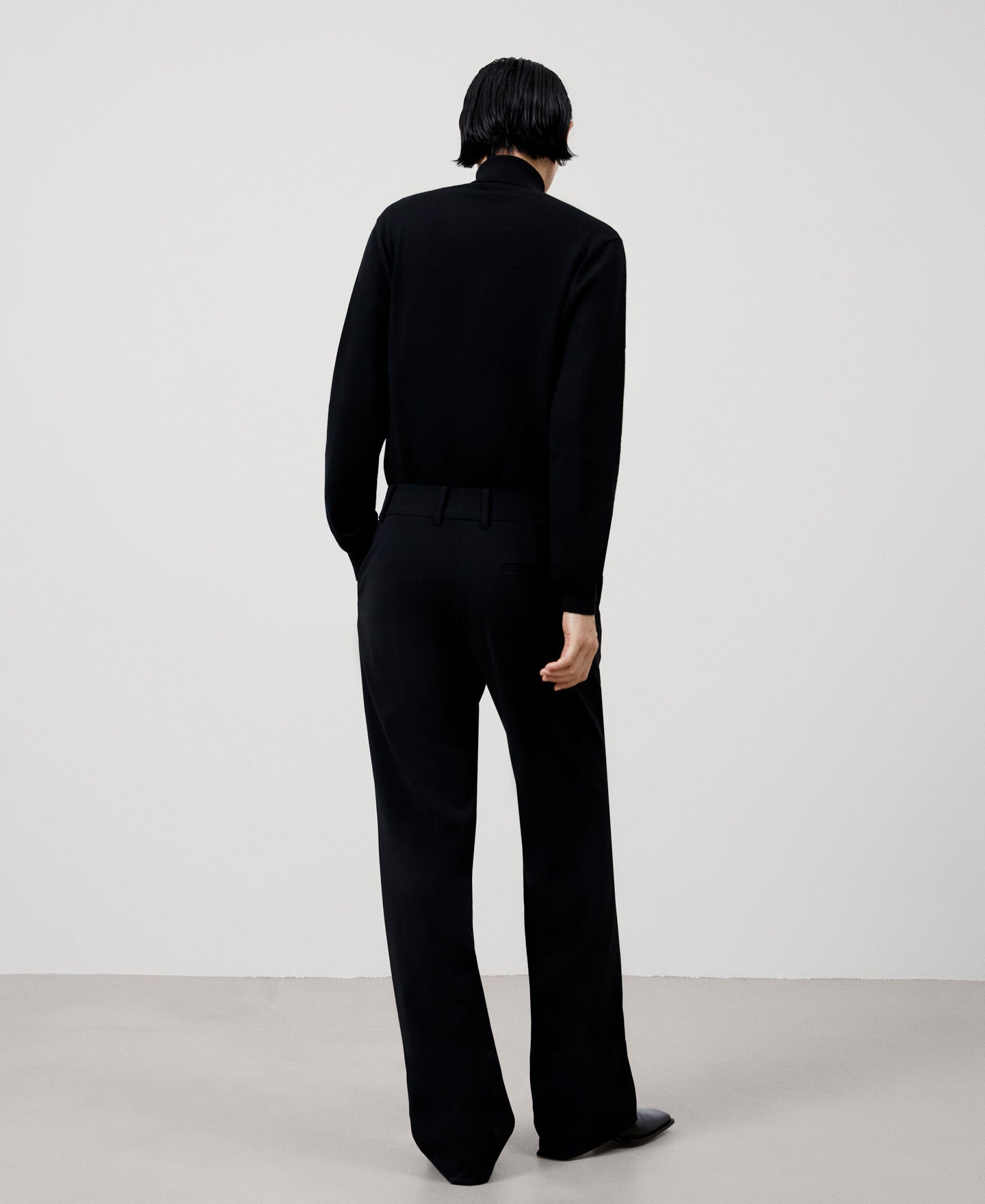 Women Trousers | Black Straight Trousers by Spanish designer Adolfo Dominguez