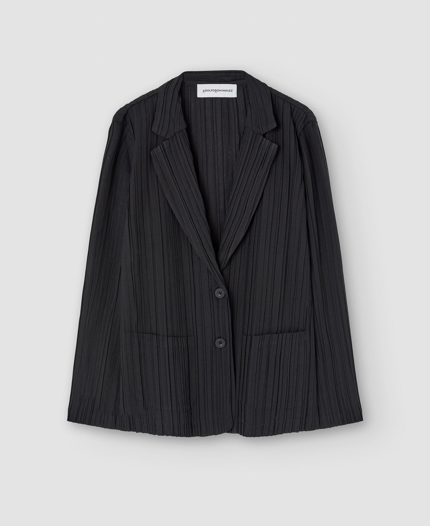 Women Unstructured Jacket | Black Unstructured Jacket by Spanish designer Adolfo Dominguez