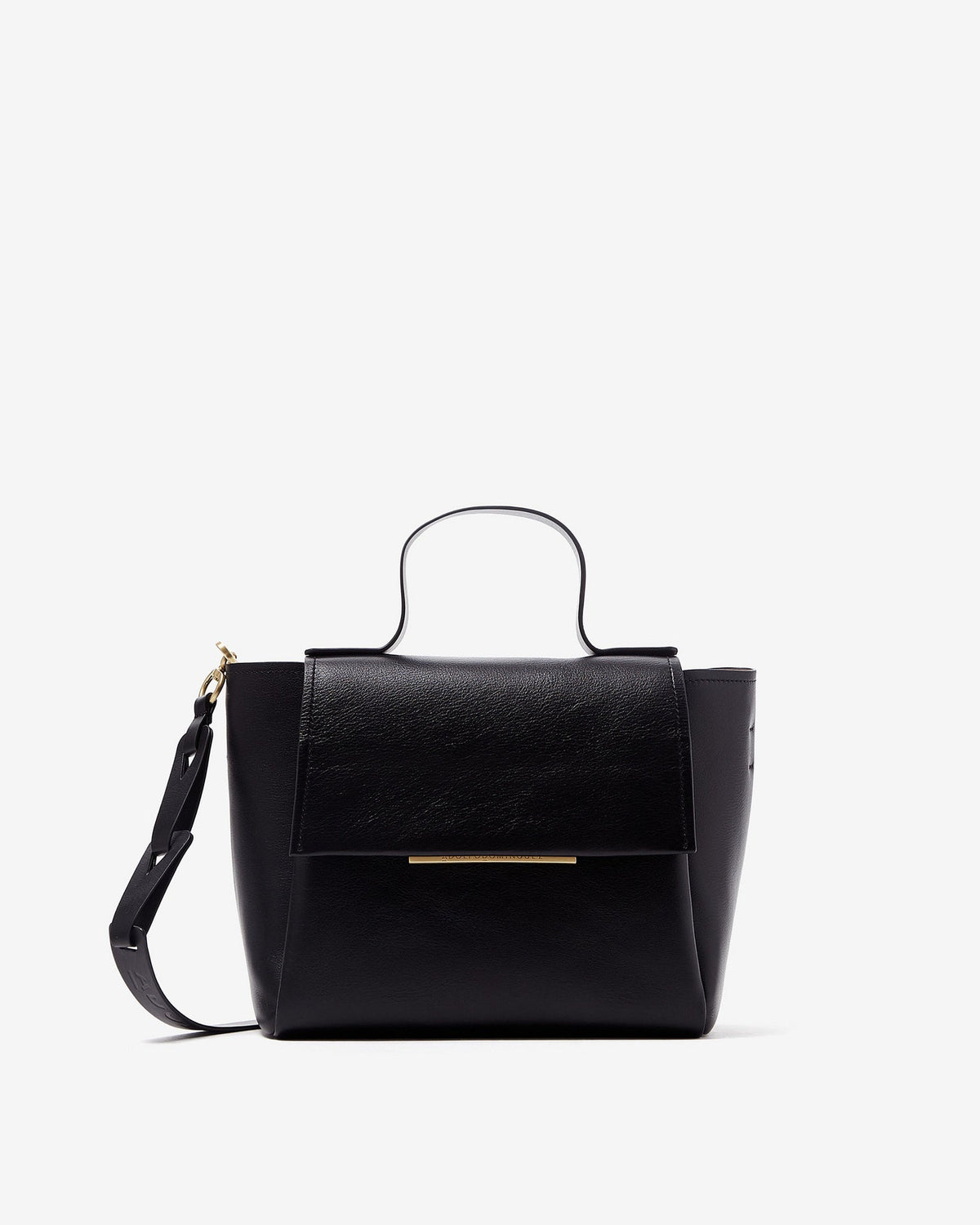 Women Leather Bag | Black Vachetta Leather Lady Bag by Spanish designer Adolfo Dominguez