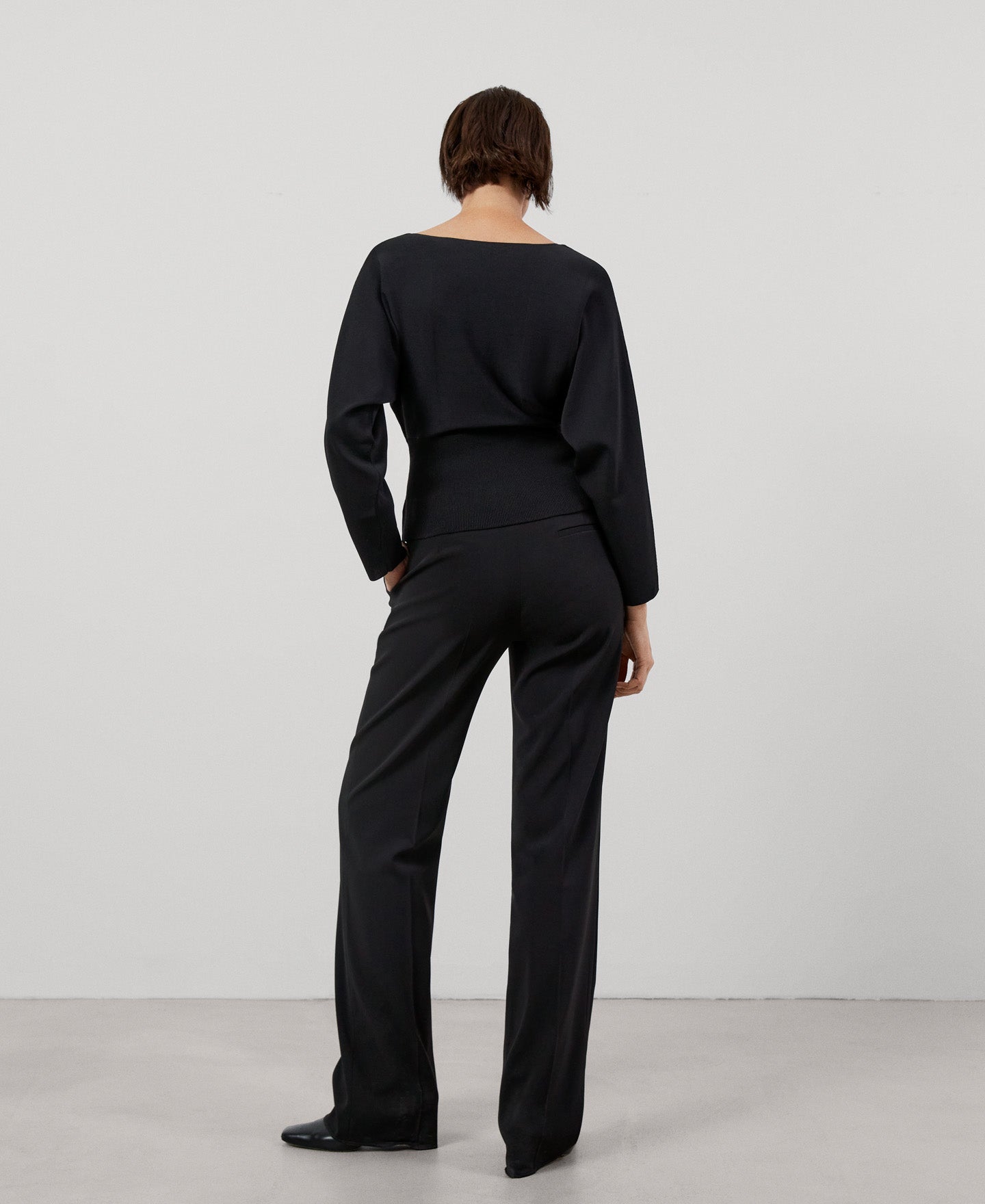 Women Jersey | Black Womens Sweater by Spanish designer Adolfo Dominguez