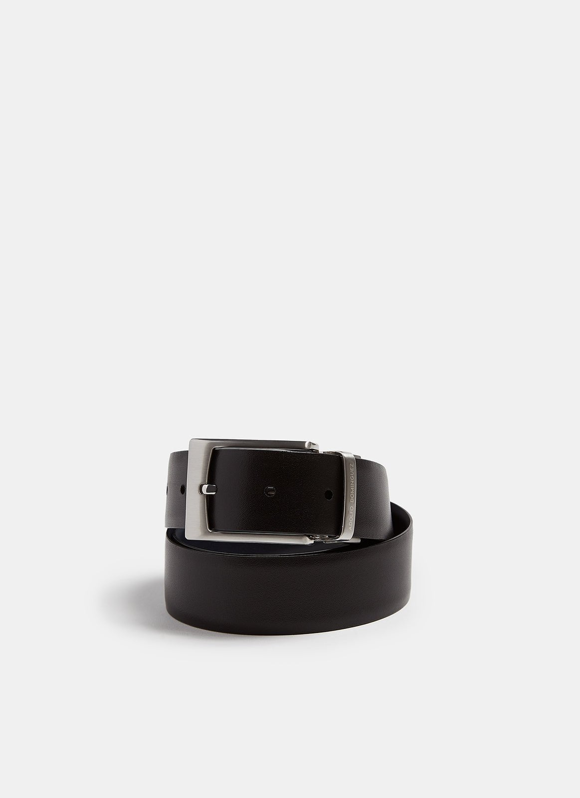 Men Belt | Black/Blue Reversible Bovine Leather Belt by Spanish designer Adolfo Dominguez
