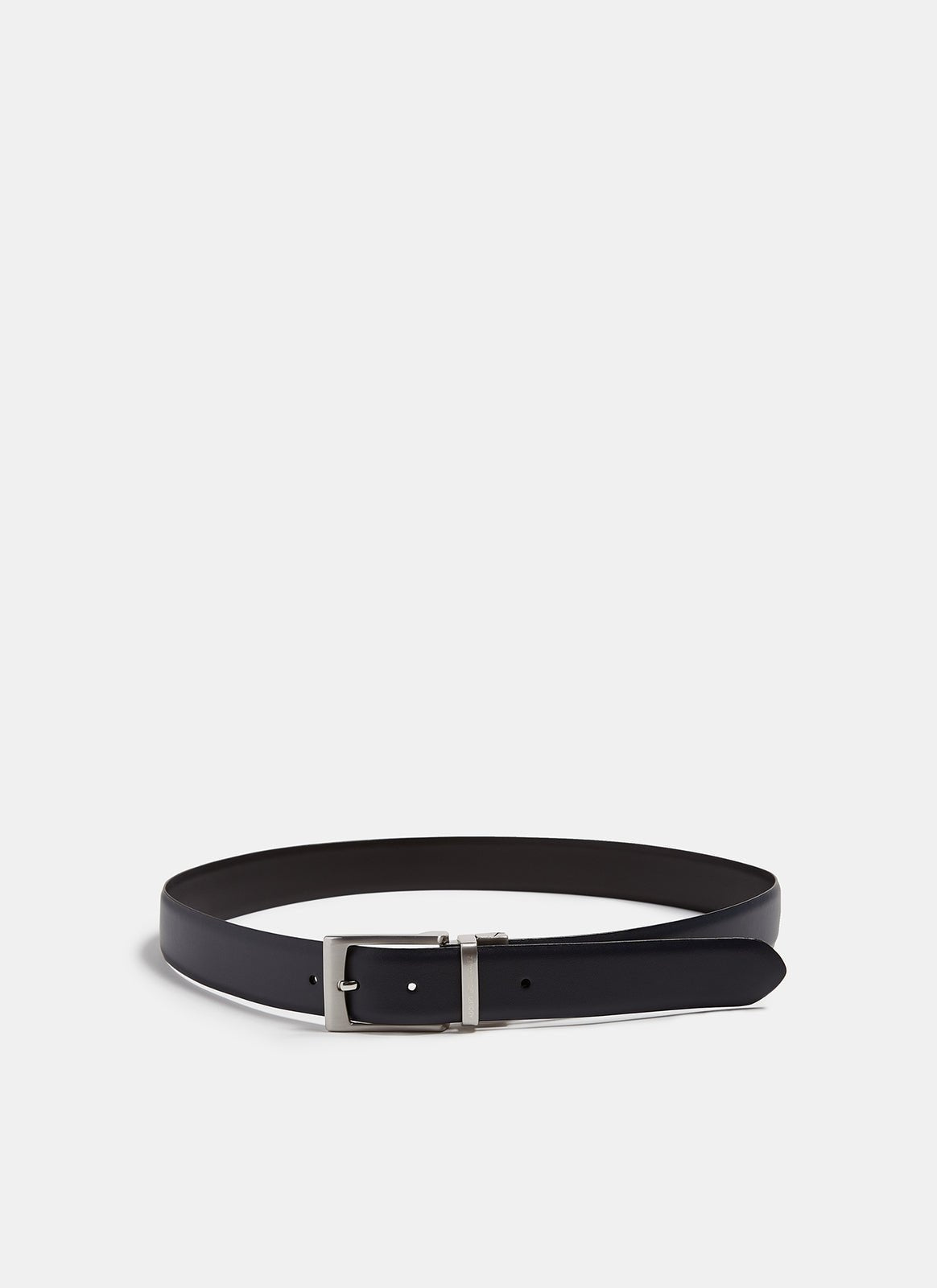 Men Belt | Black/Blue Reversible Bovine Leather Belt by Spanish designer Adolfo Dominguez