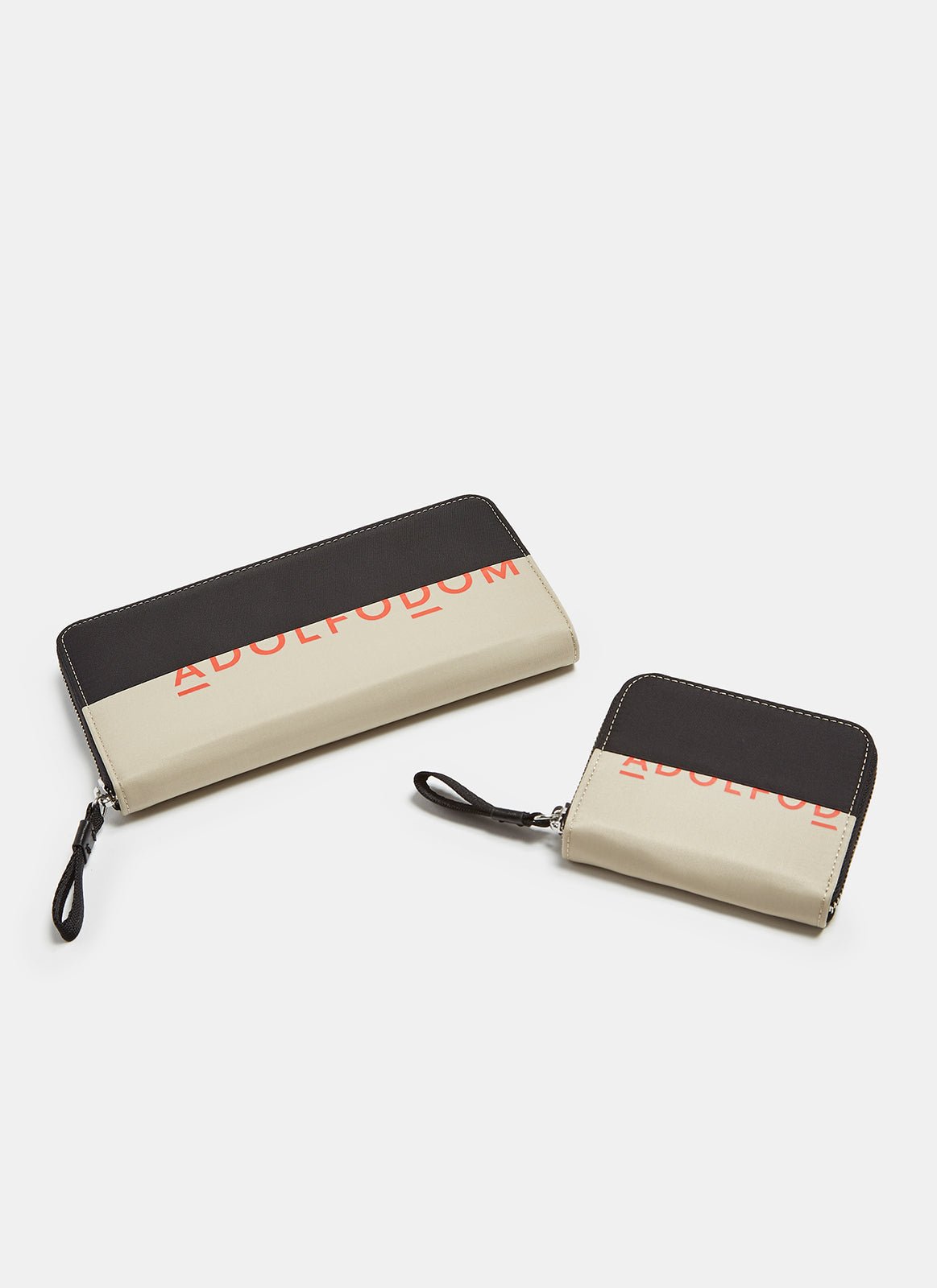 Women Wallet | Black/Cream Nylon Bicolour Wallet With Logo by Spanish designer Adolfo Dominguez