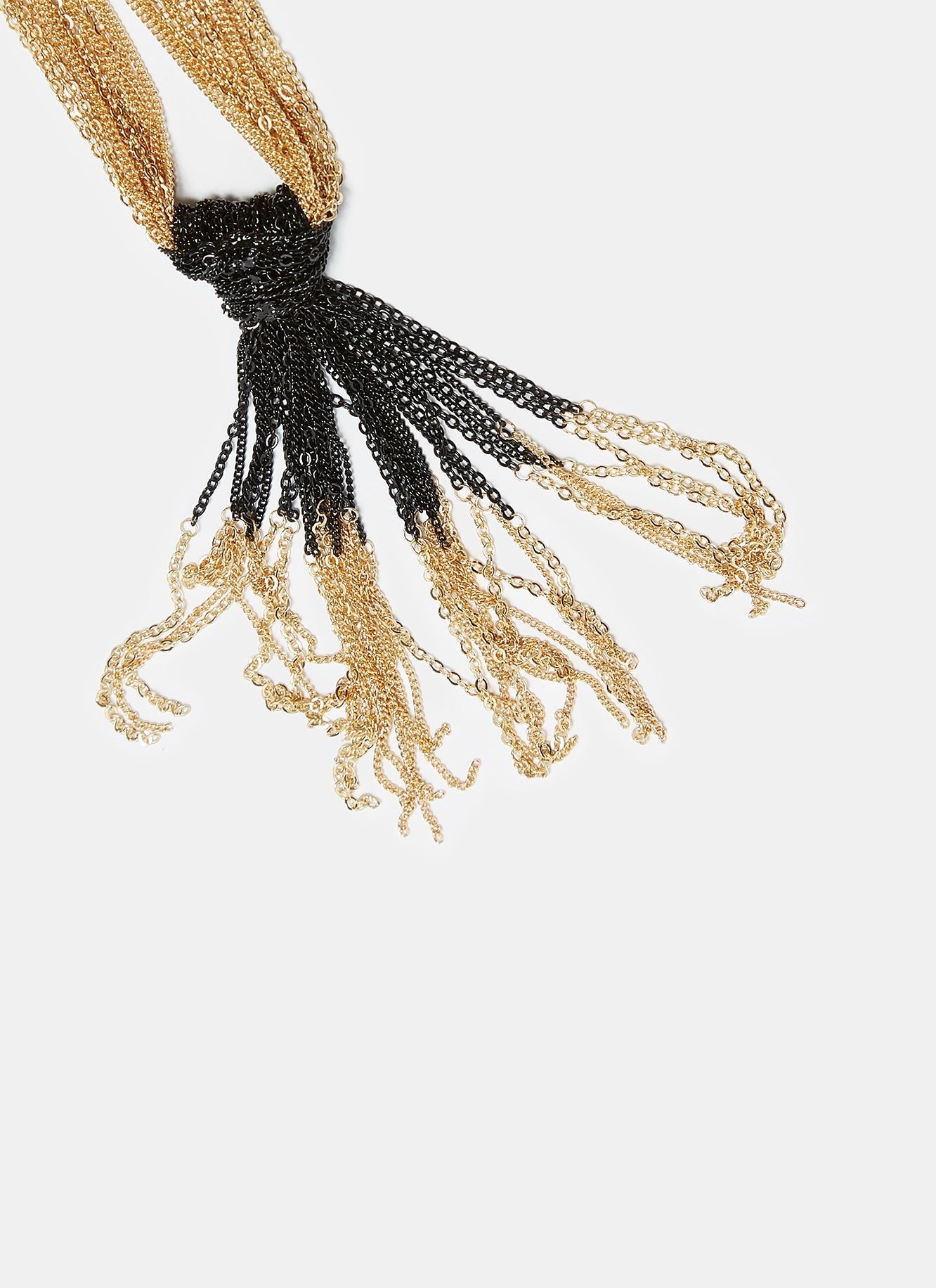Women Necklace | Black/Gold Multiline Necklace With Bicolour Tassel by Spanish designer Adolfo Dominguez