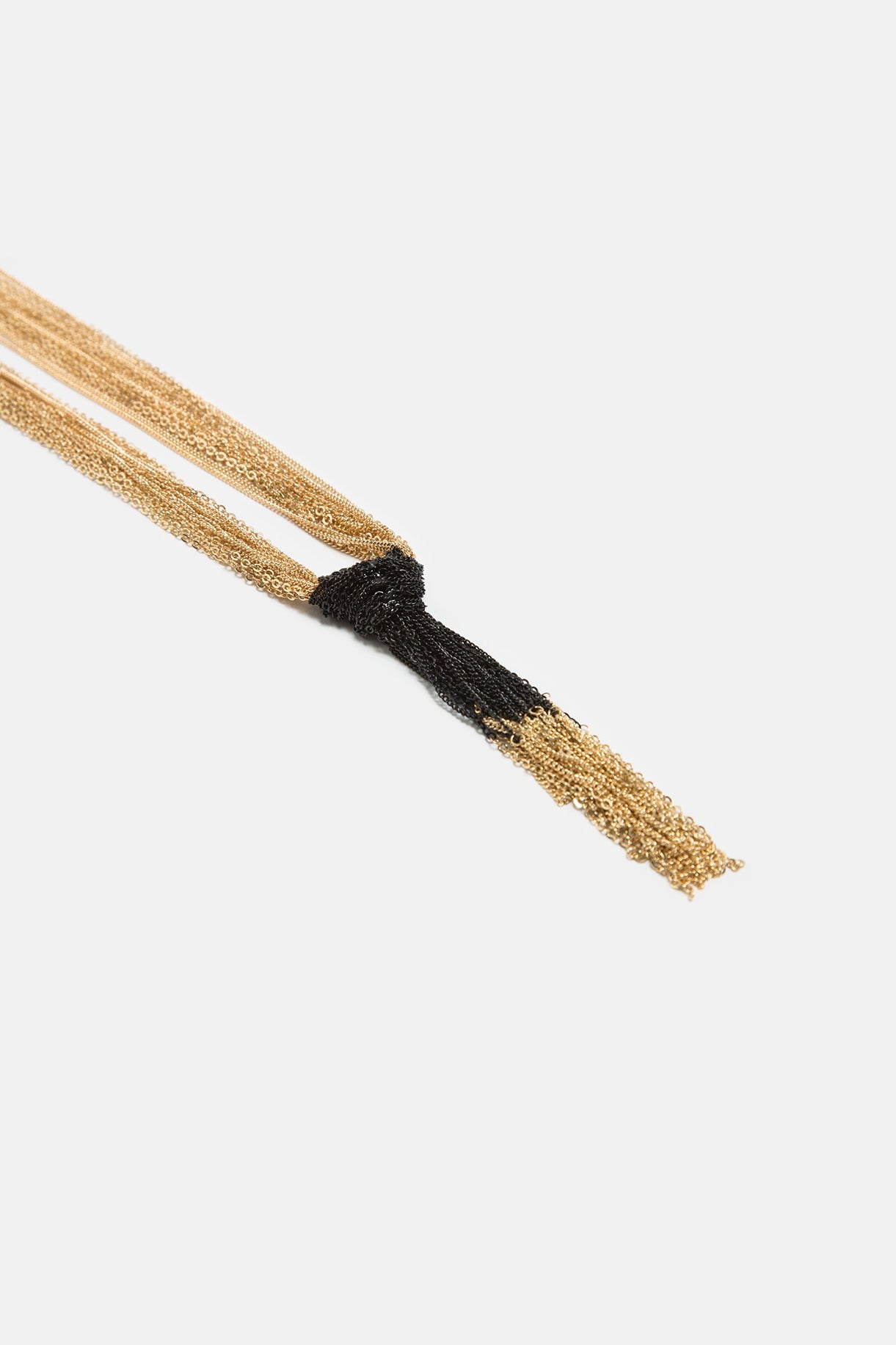 Women Necklace | Black/Gold Multiline Necklace With Bicolour Tassel by Spanish designer Adolfo Dominguez