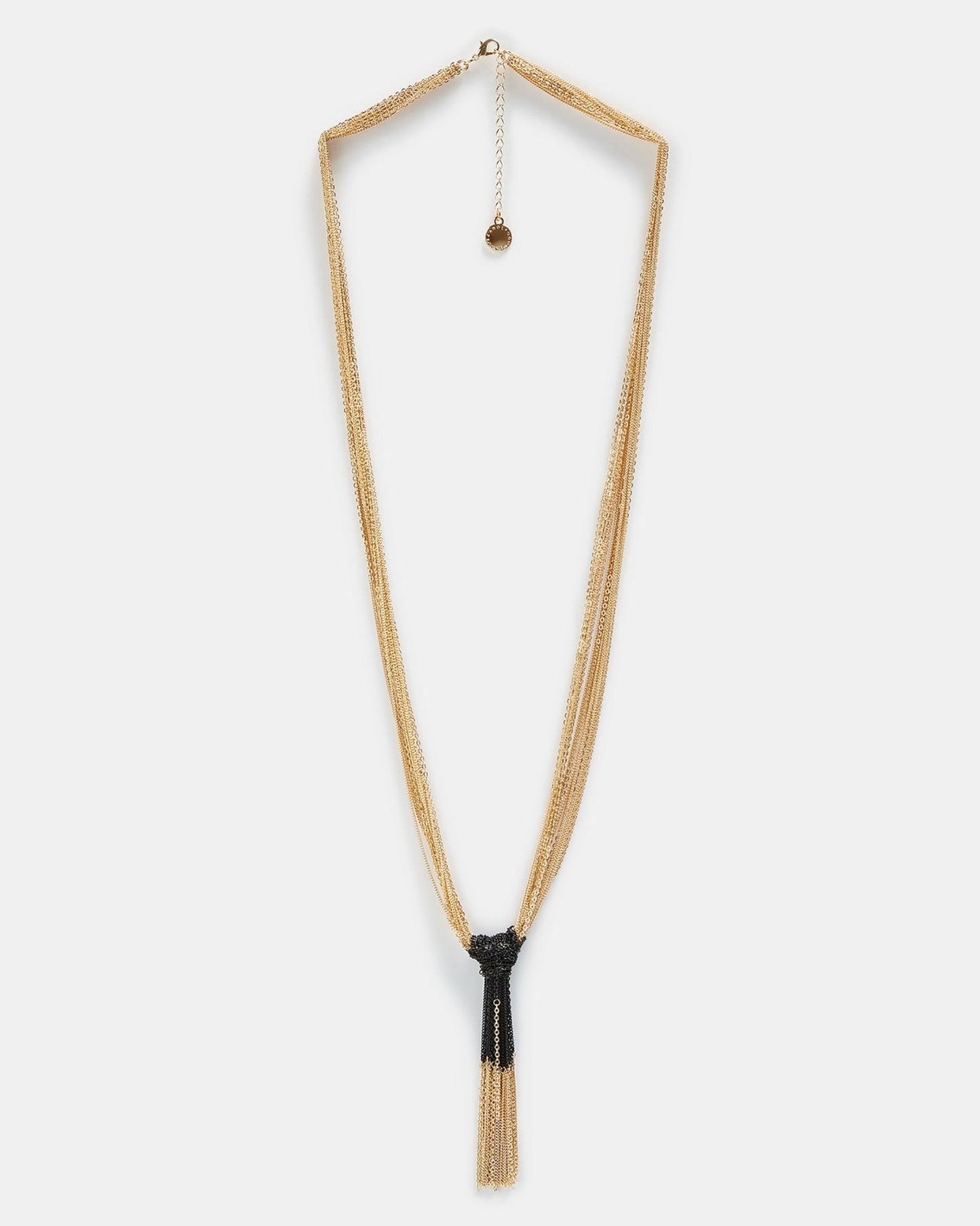 Women Necklace | Black/Gold Multiline Necklace With Bicolour Tassel by Spanish designer Adolfo Dominguez