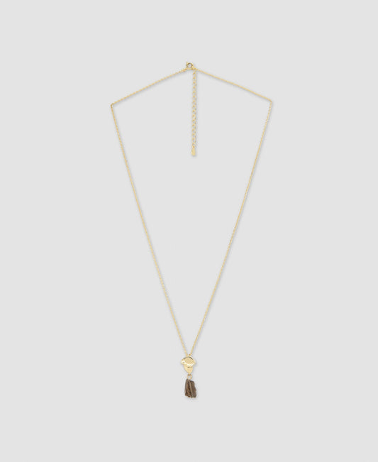 Women Necklace | Black/Gold Silver And Natural Stone Necklace by Spanish designer Adolfo Dominguez