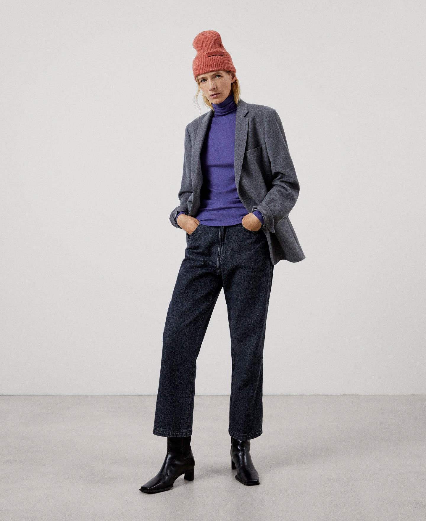 Women Long-Sleeve T-Shirt | Blue Merino Wool Long Sleeve T-Shirt by Spanish designer Adolfo Dominguez