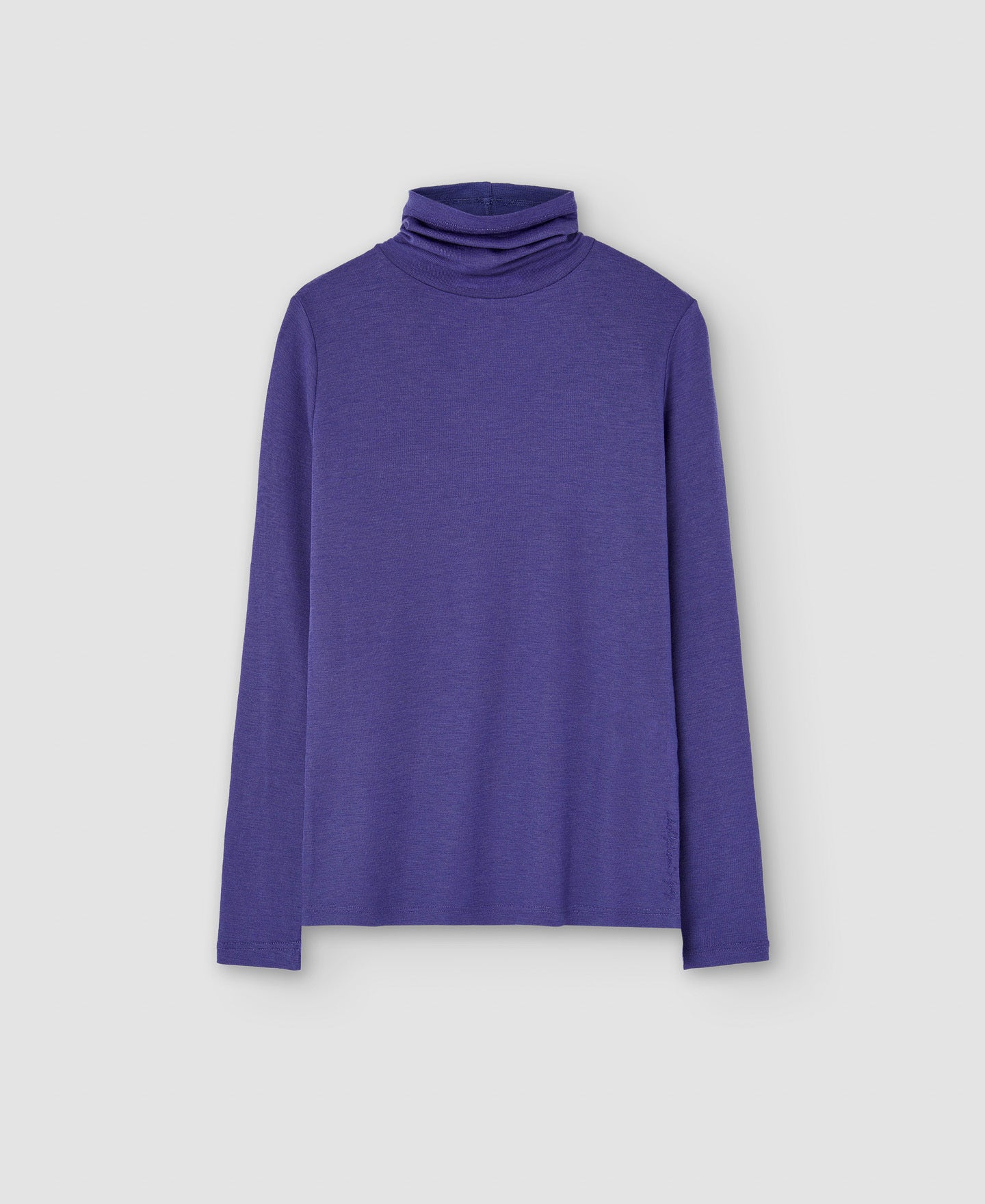Women Long-Sleeve T-Shirt | Blue Merino Wool Long Sleeve T-Shirt by Spanish designer Adolfo Dominguez