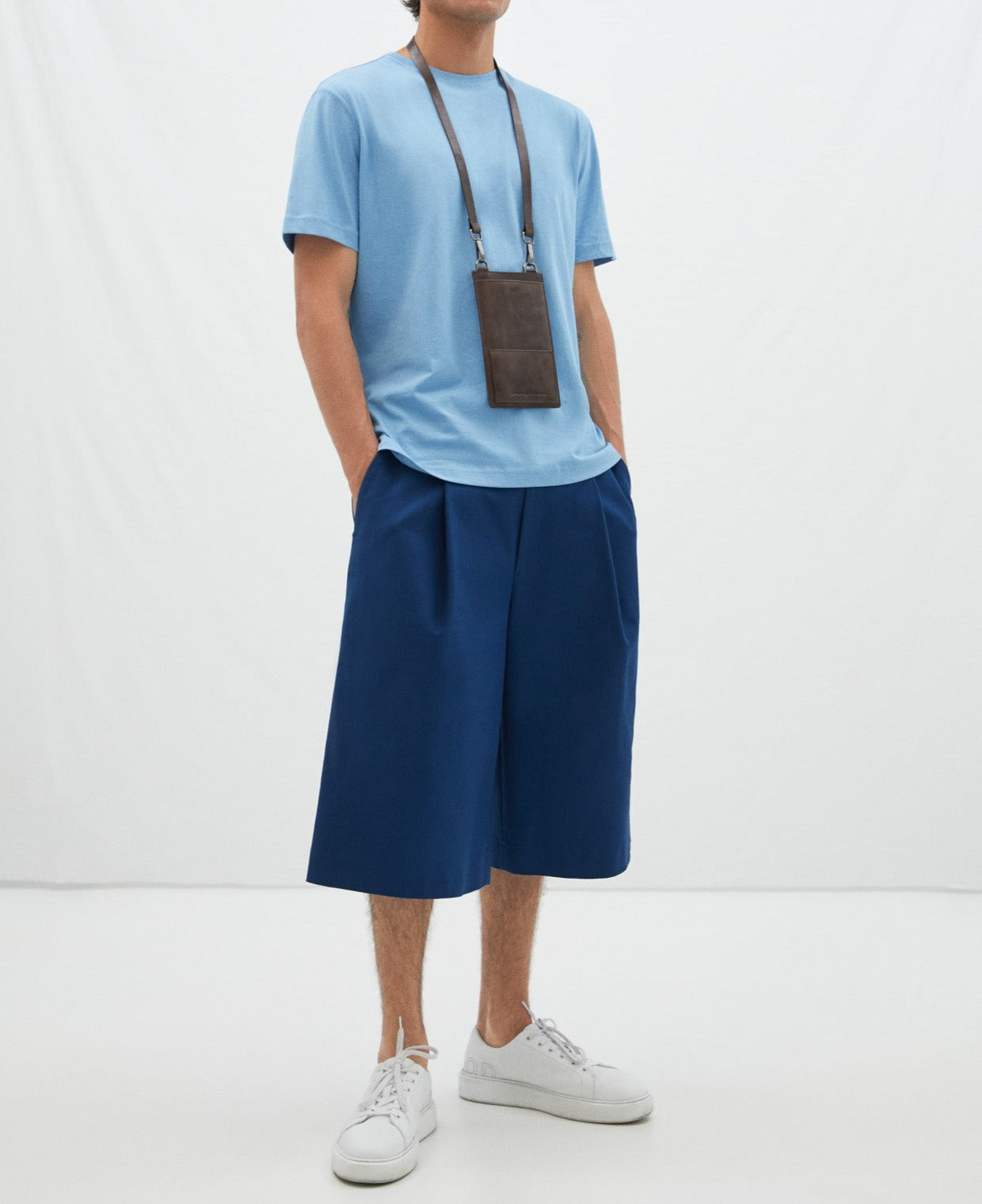 Men T-Shirt (Short Sleeve) | Blue Organic Cotton Crew Neck T-Shirt by Spanish designer Adolfo Dominguez