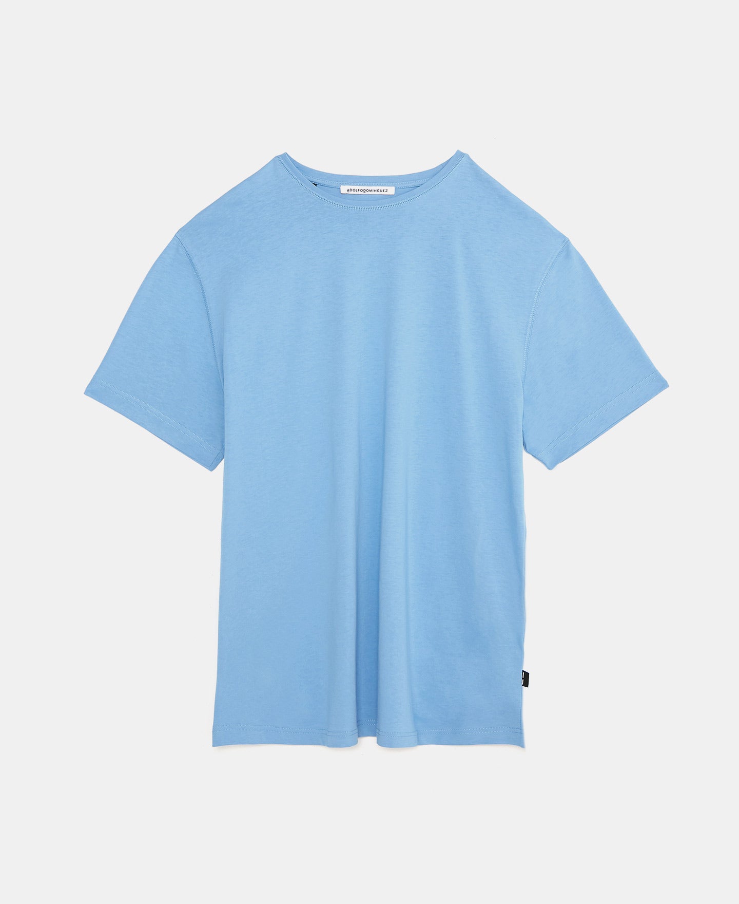 Men T-Shirt (Short Sleeve) | Blue Organic Cotton Crew Neck T-Shirt by Spanish designer Adolfo Dominguez