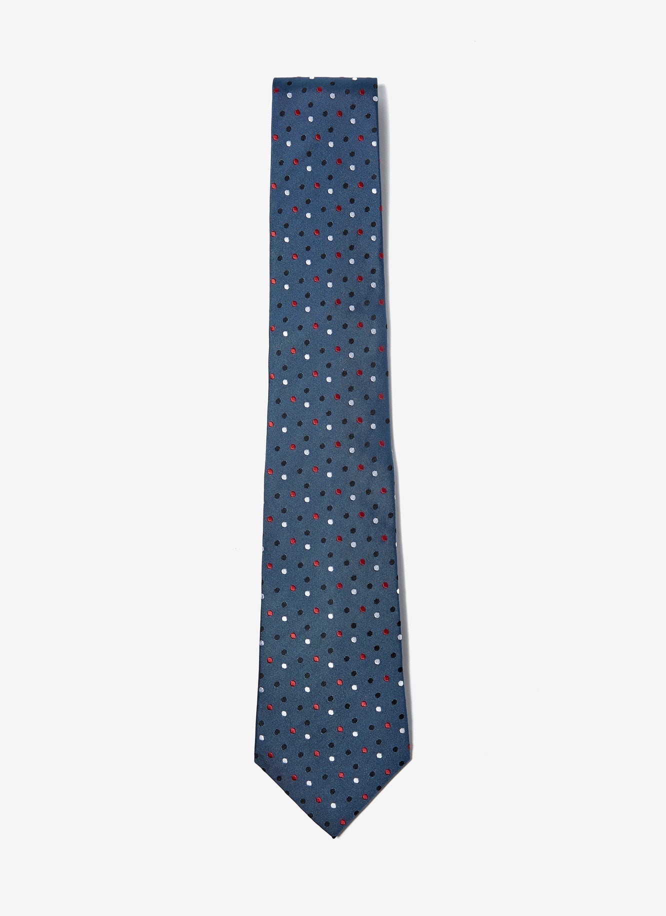 Men Tie | Blue Polka Dot Jacquard Ti by Spanish designer Adolfo Dominguez