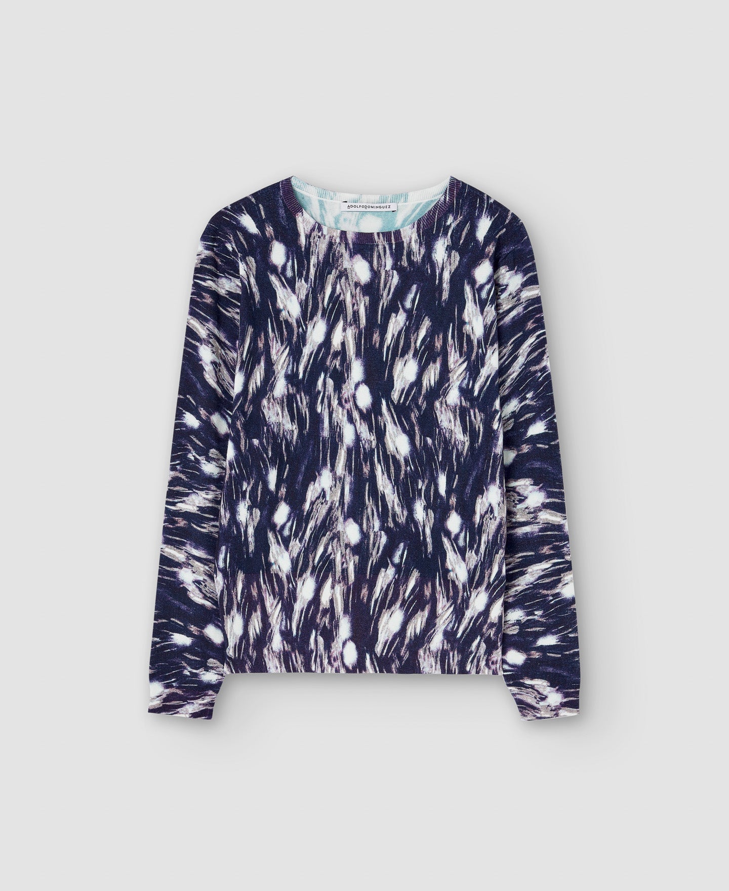 Women Jersey | Blue Print Viscose And Nylon Sweater by Spanish designer Adolfo Dominguez