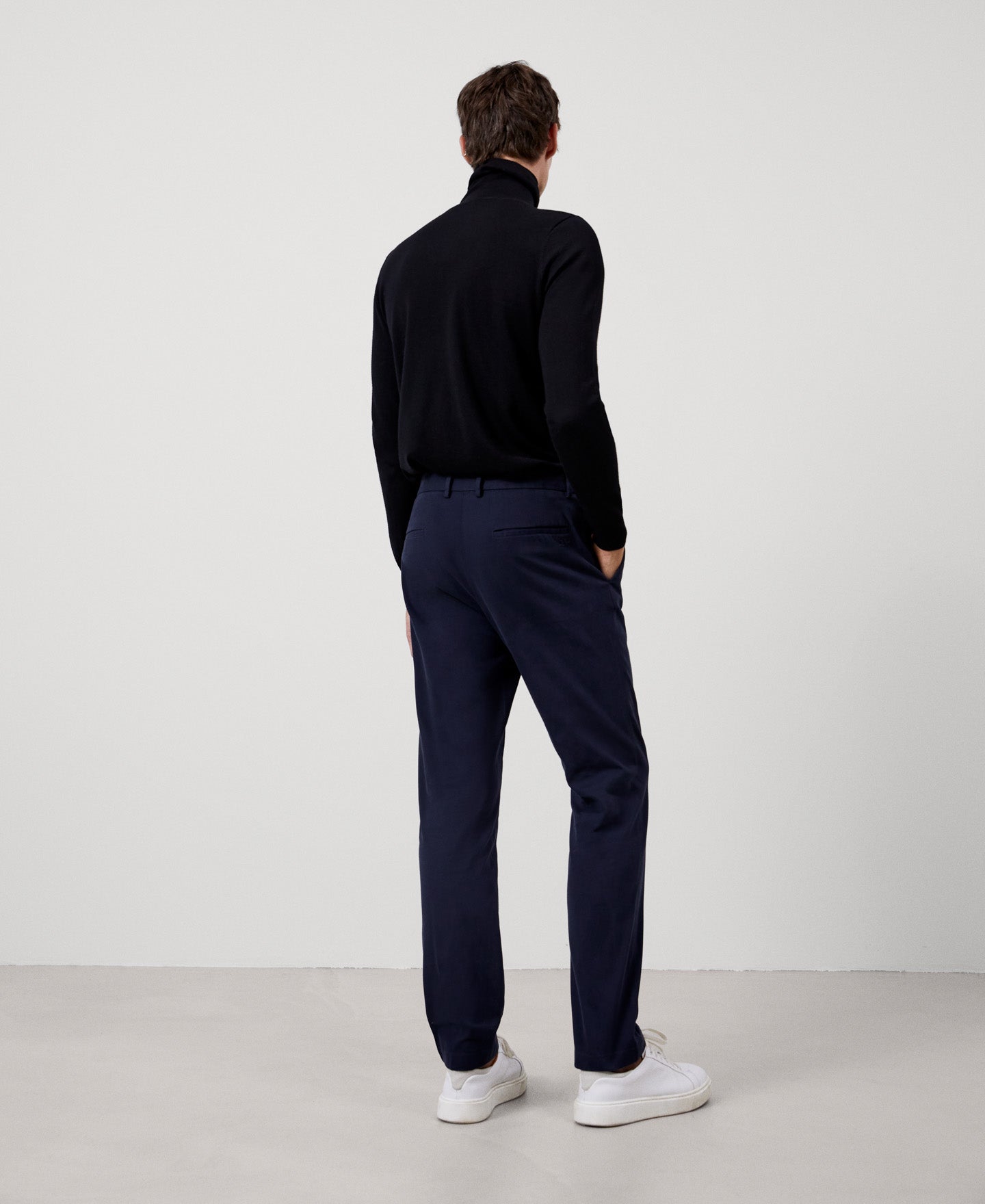 Men Trousers | Blue Stretch Cotton Chino Trousers by Spanish designer Adolfo Dominguez