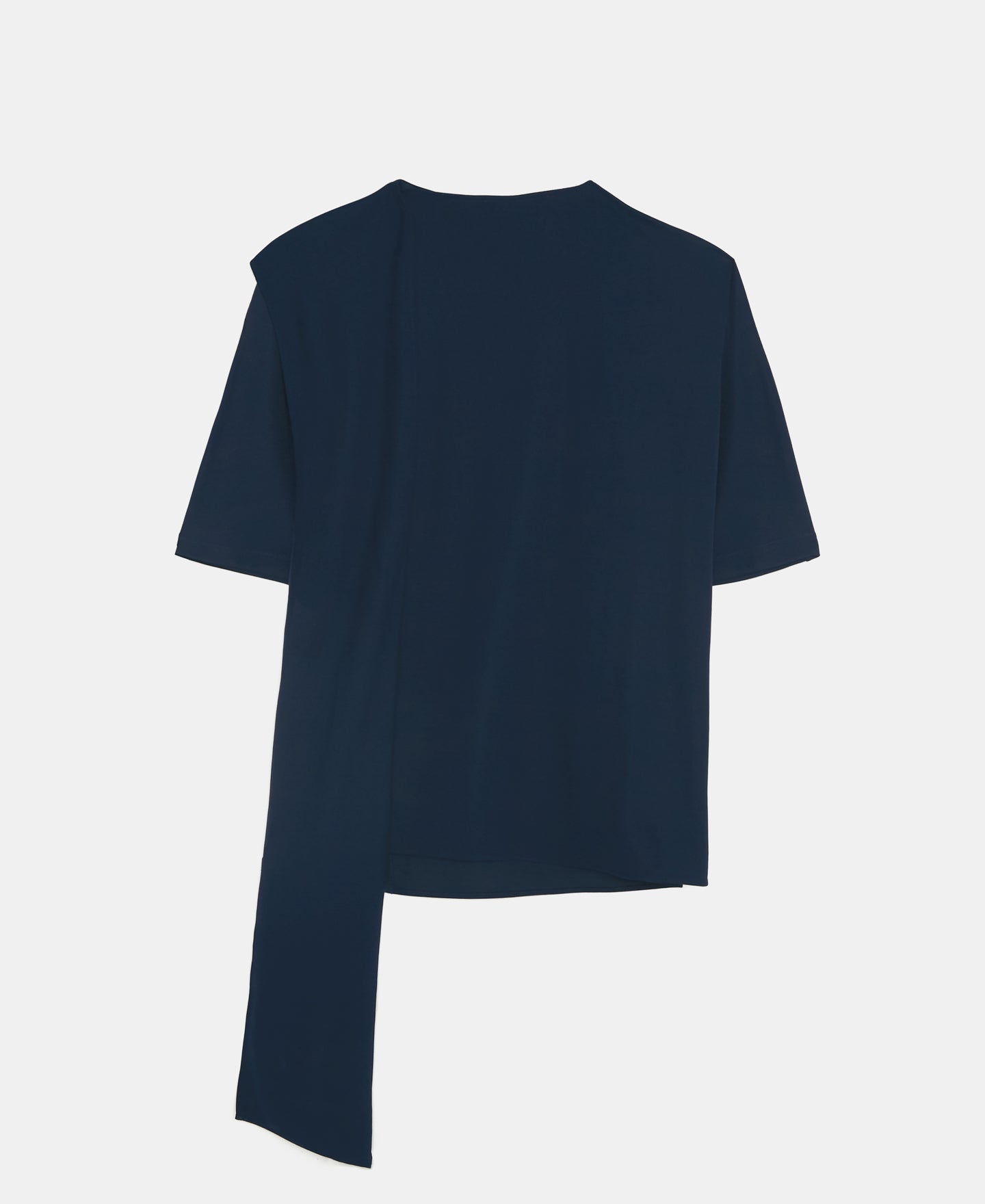 Women T-Shirt (Short Sleeve) | Blue Stretch Knitted Lace Top by Spanish designer Adolfo Dominguez