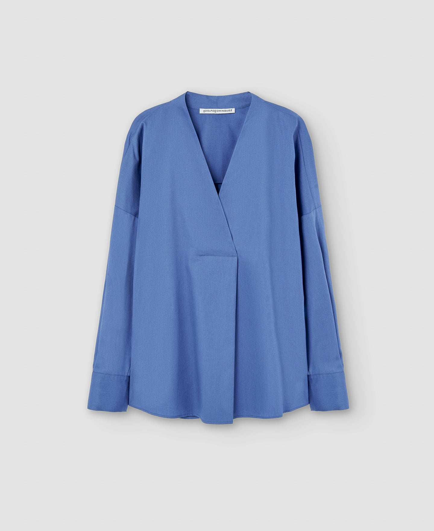Women Shirt | Blue/Grey Organic Cotton Shirt by Spanish designer Adolfo Dominguez