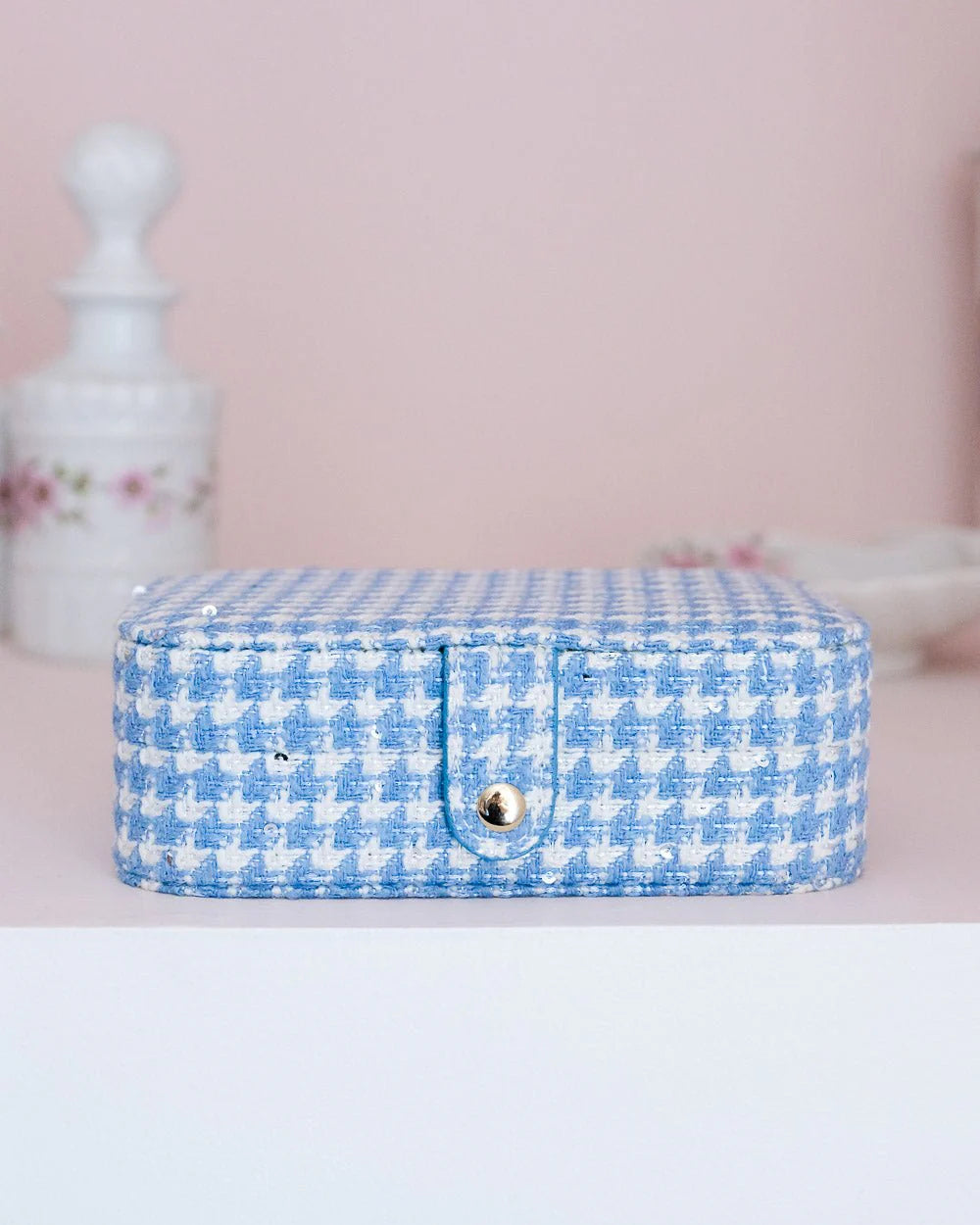 Brigitte Houndstooth Travel Jewelry Blue