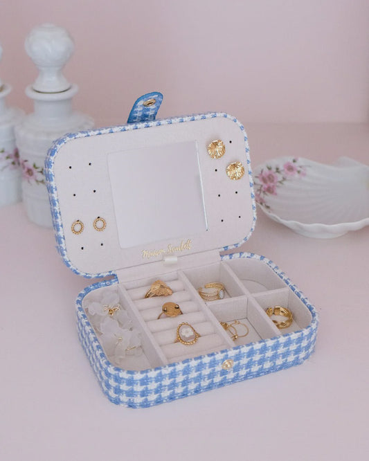 Brigitte Houndstooth Travel Jewelry Blue