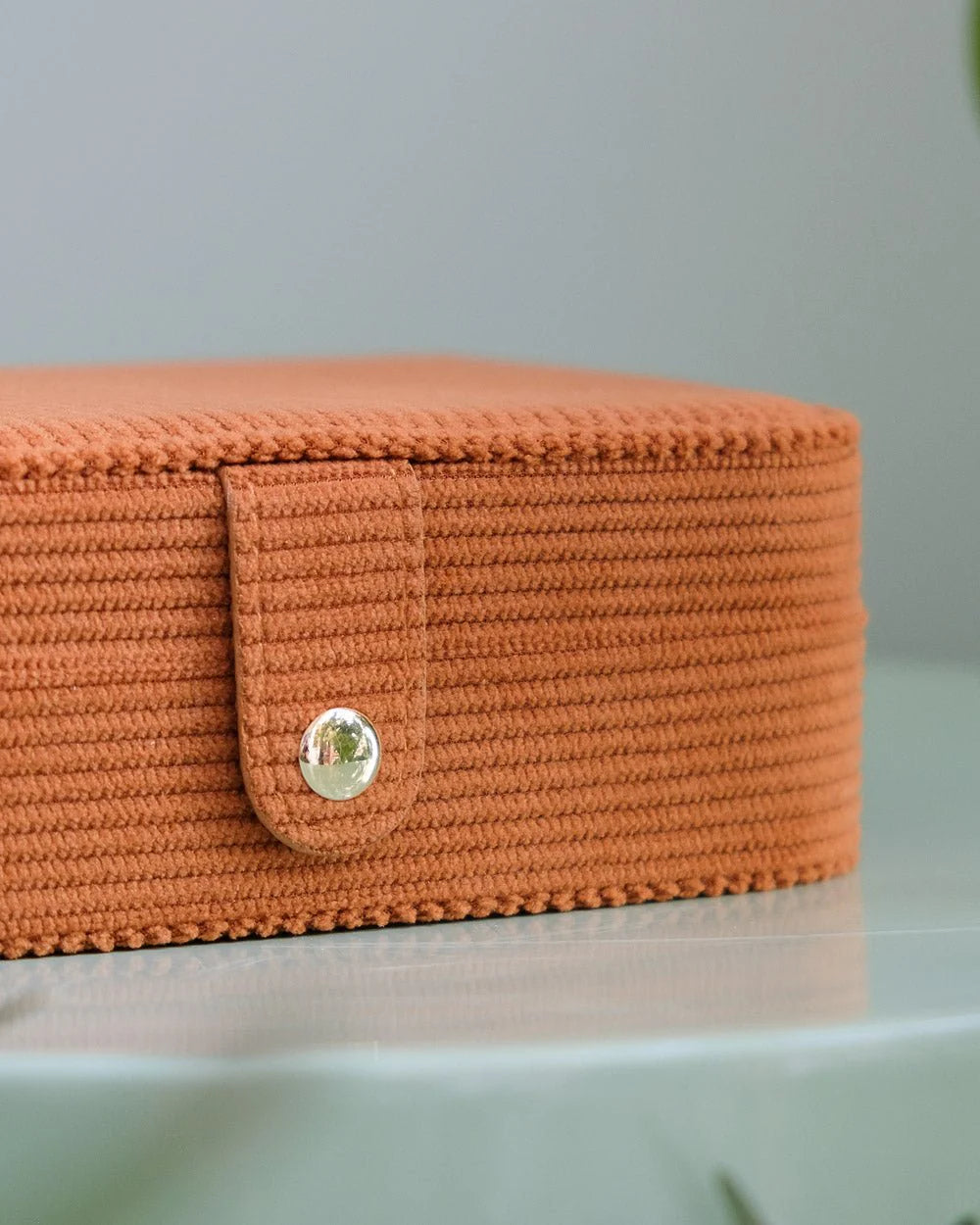 Brigitte Corduroy Travel Jewelry Box Cognac