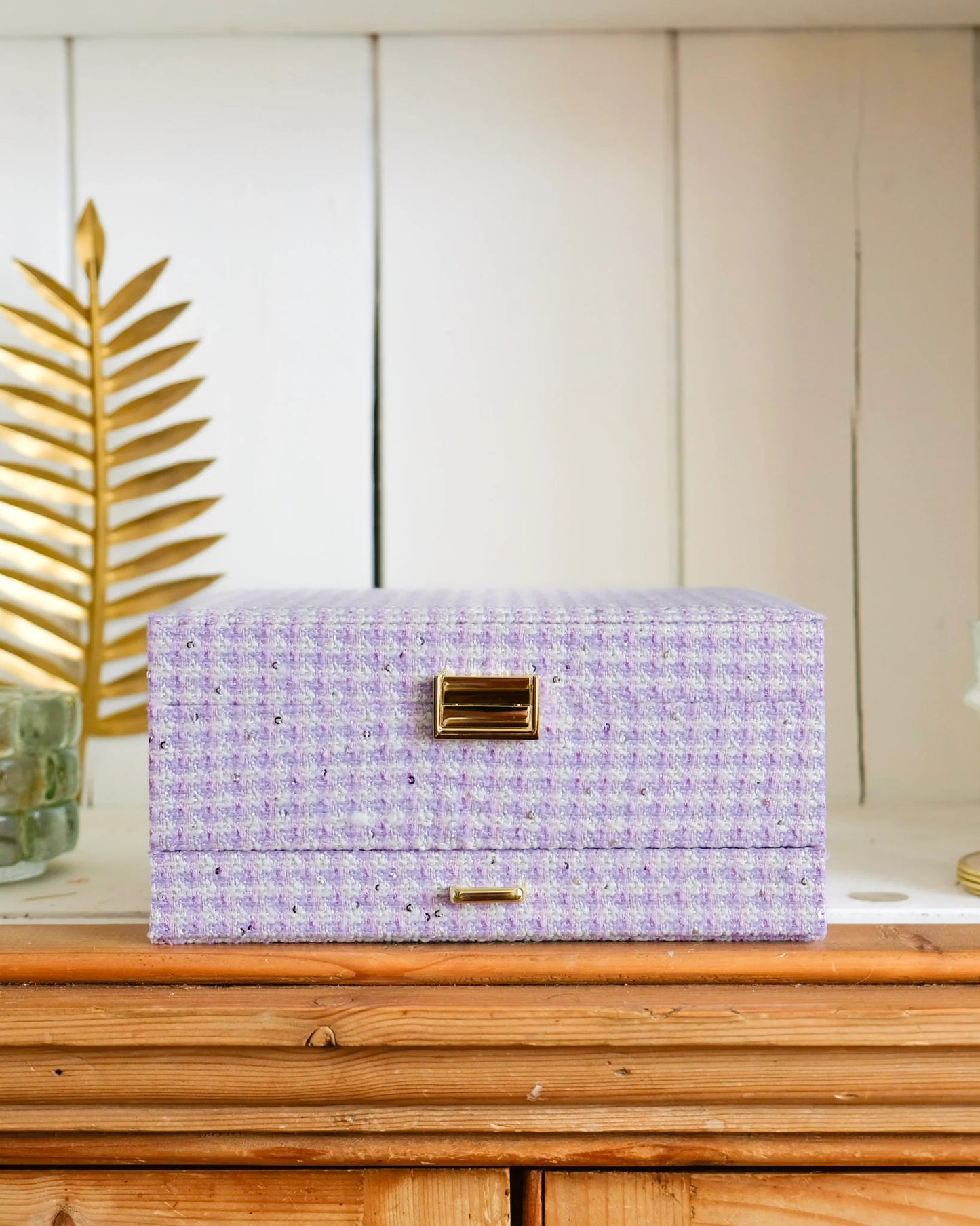 Denise Houndstooth Jewelry Box Mauve