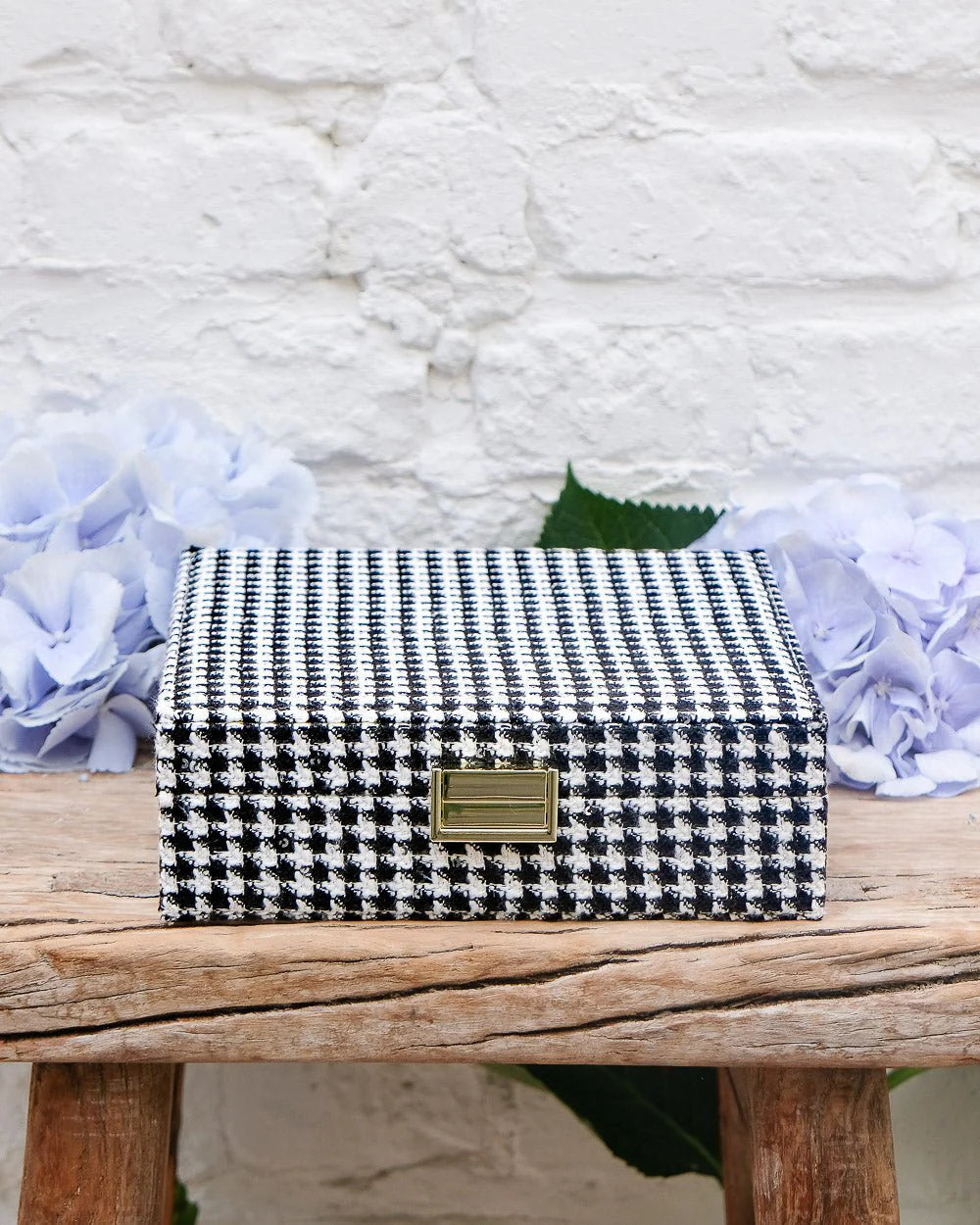 Anne Houndstooth Jewelry Box Black
